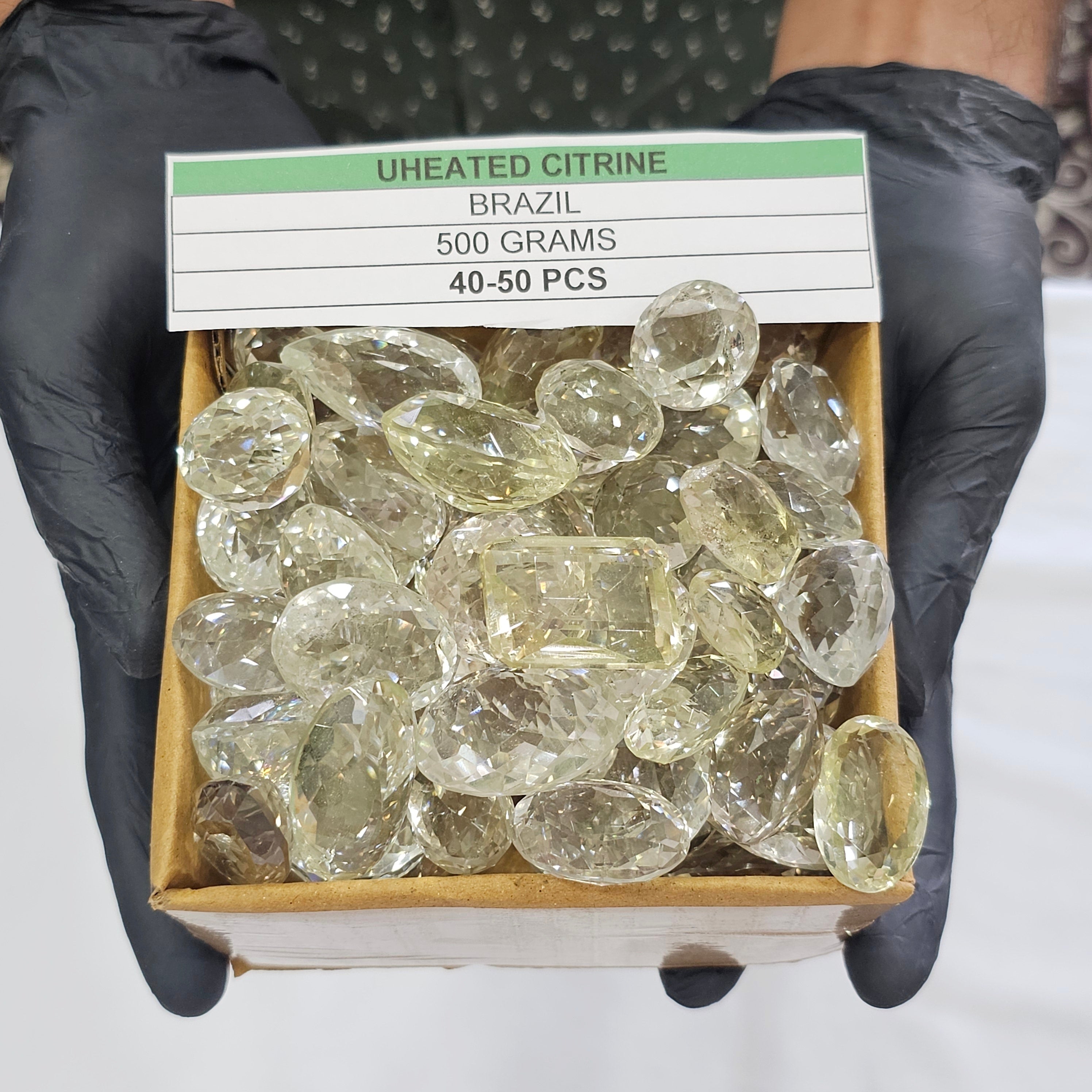 500 Grams of Natural Unheated Citrine Faceted Gemstones | 22–44mm | 40–50 Pcs | - The LabradoriteKing