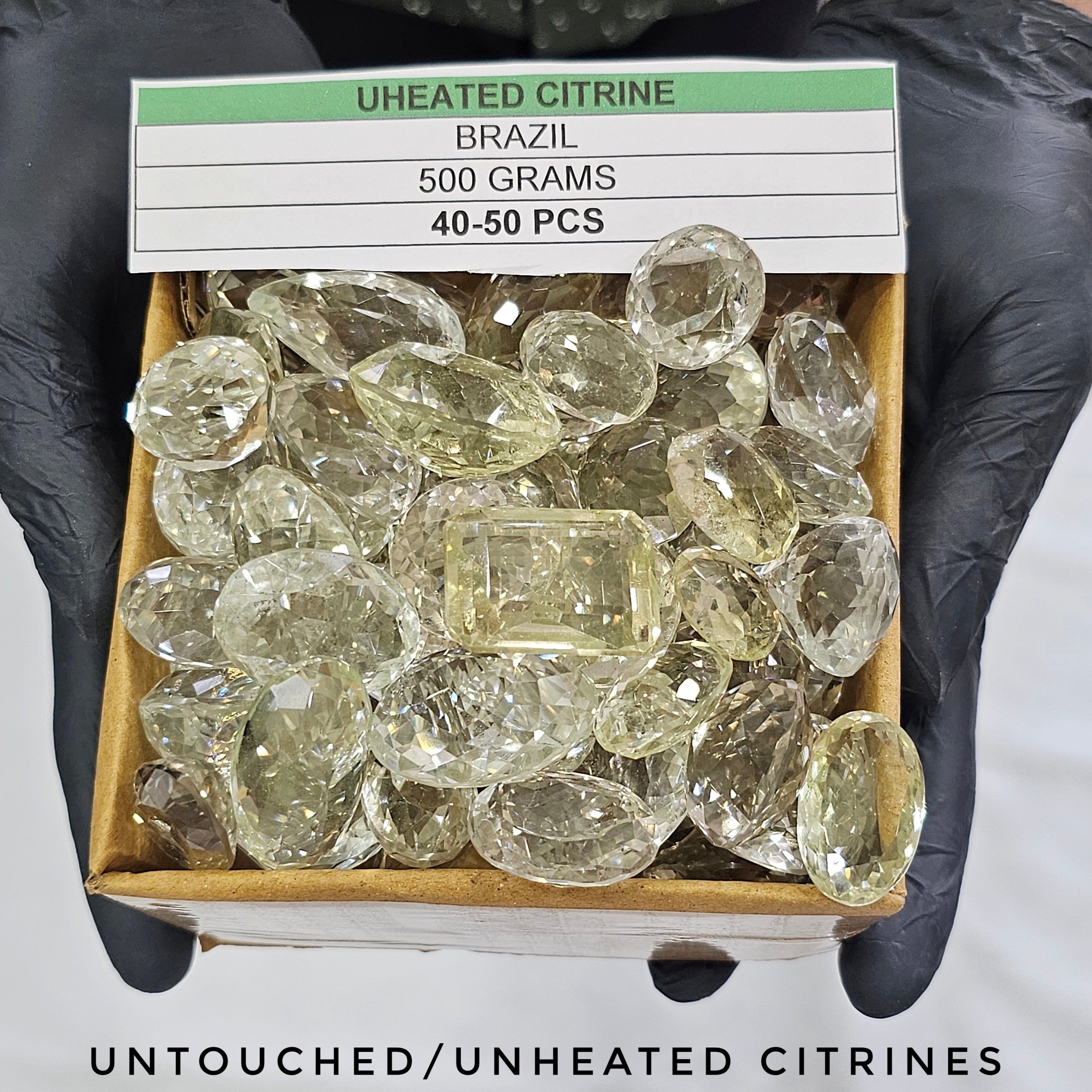 500 Grams of Natural Unheated Citrine Faceted Gemstones | 22–44mm | 40–50 Pcs | - The LabradoriteKing