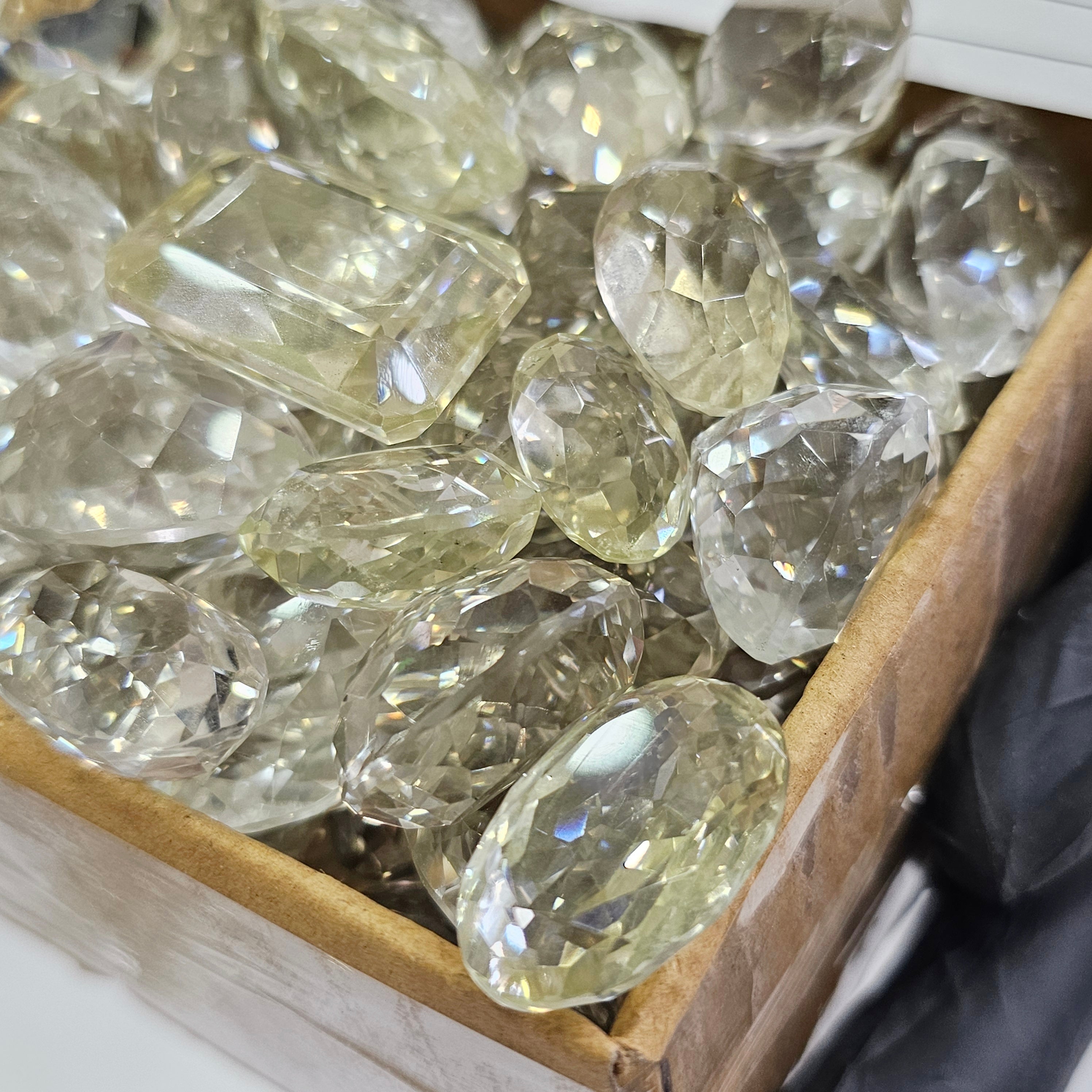 500 Grams of Natural Unheated Citrine Faceted Gemstones | 22–44mm | 40–50 Pcs | - The LabradoriteKing