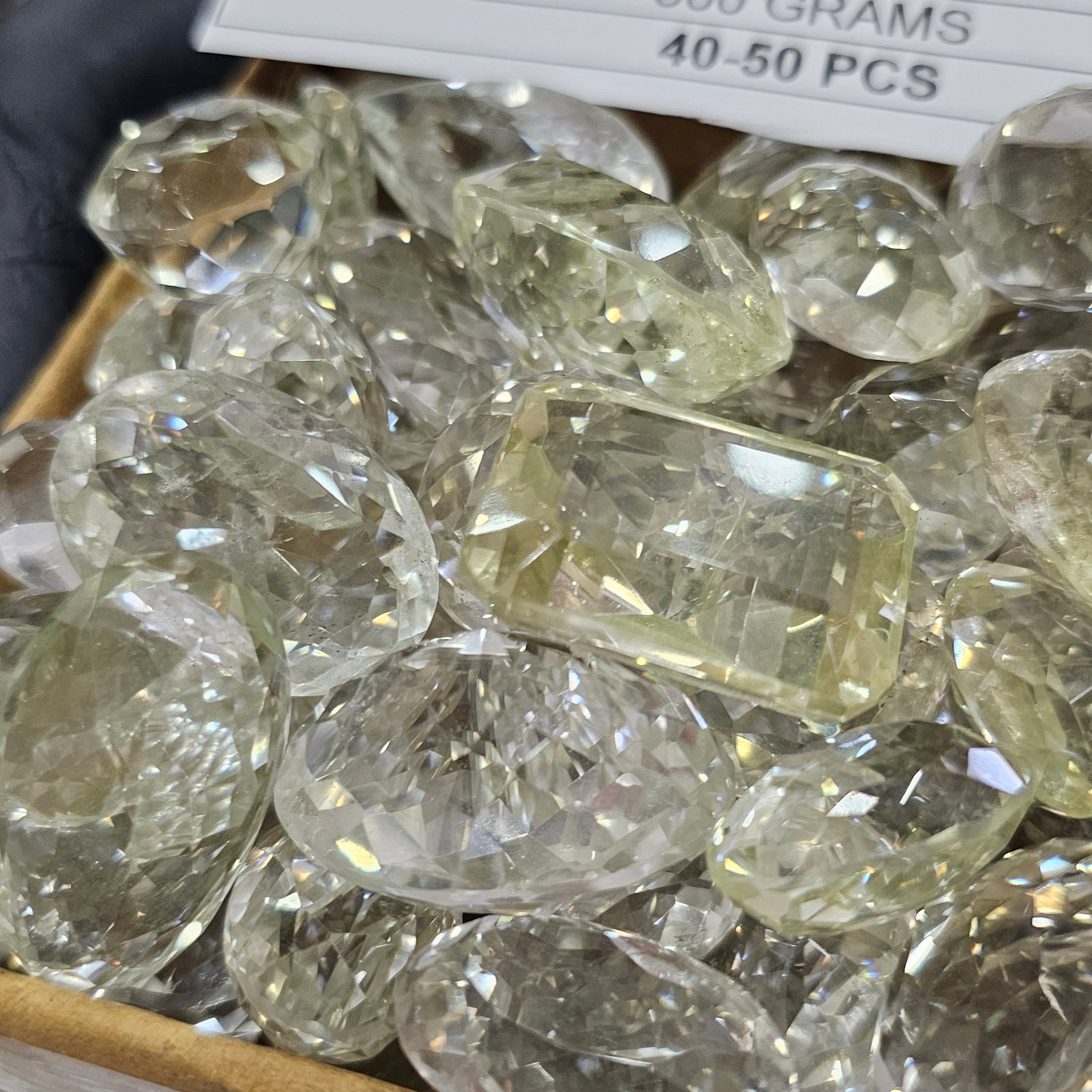 500 Grams of Natural Unheated Citrine Faceted Gemstones | 22–44mm | 40–50 Pcs | - The LabradoriteKing