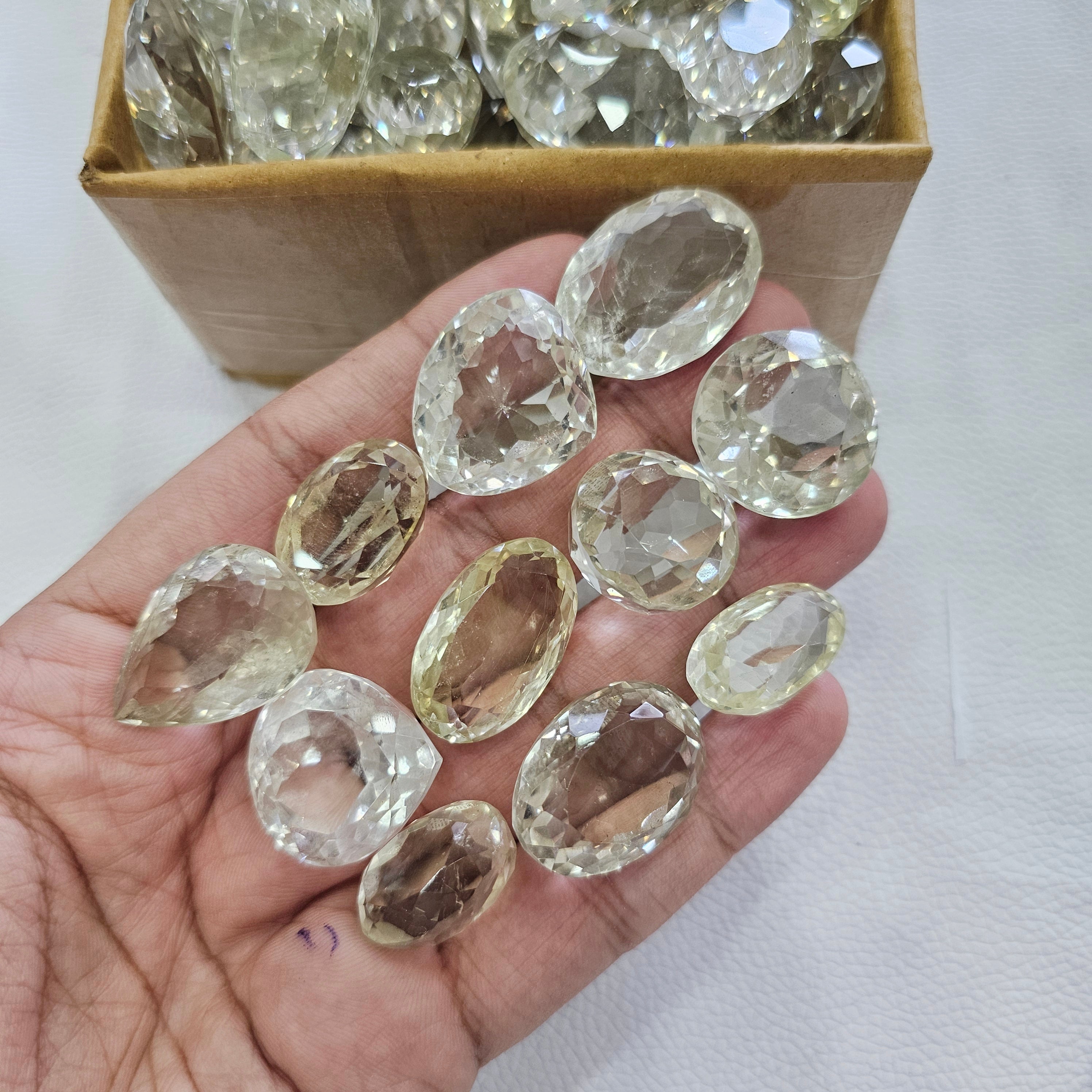 500 Grams of Natural Unheated Citrine Faceted Gemstones | 22–44mm | 40–50 Pcs | - The LabradoriteKing
