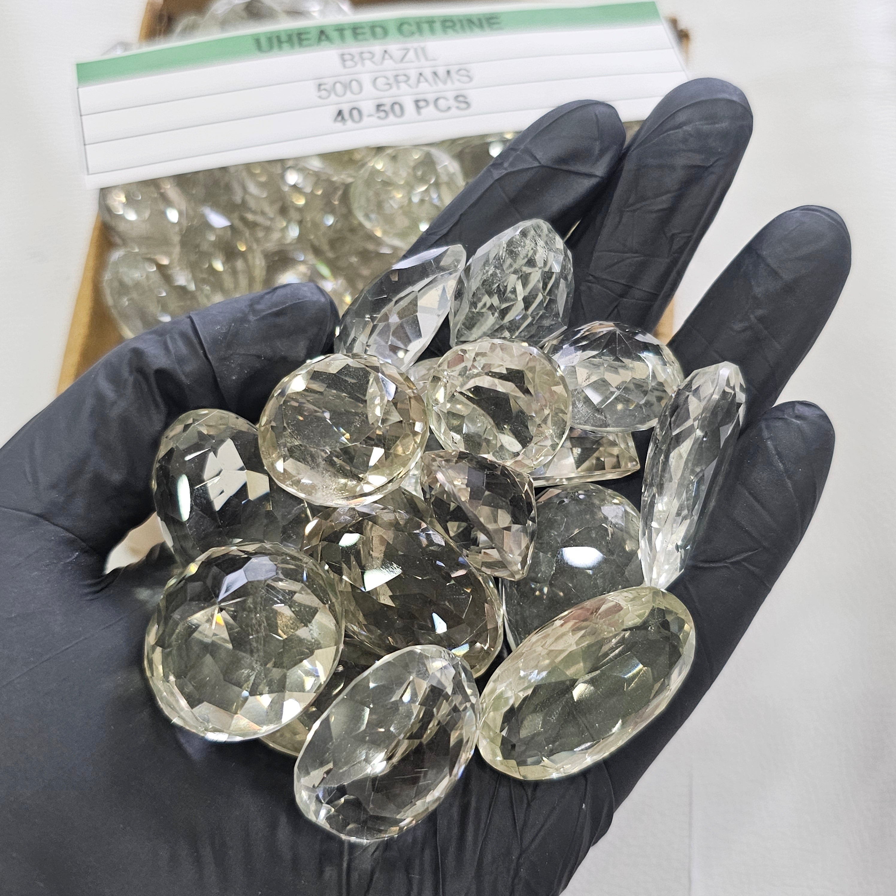 500 Grams of Natural Unheated Citrine Faceted Gemstones | 22–44mm | 40–50 Pcs | - The LabradoriteKing