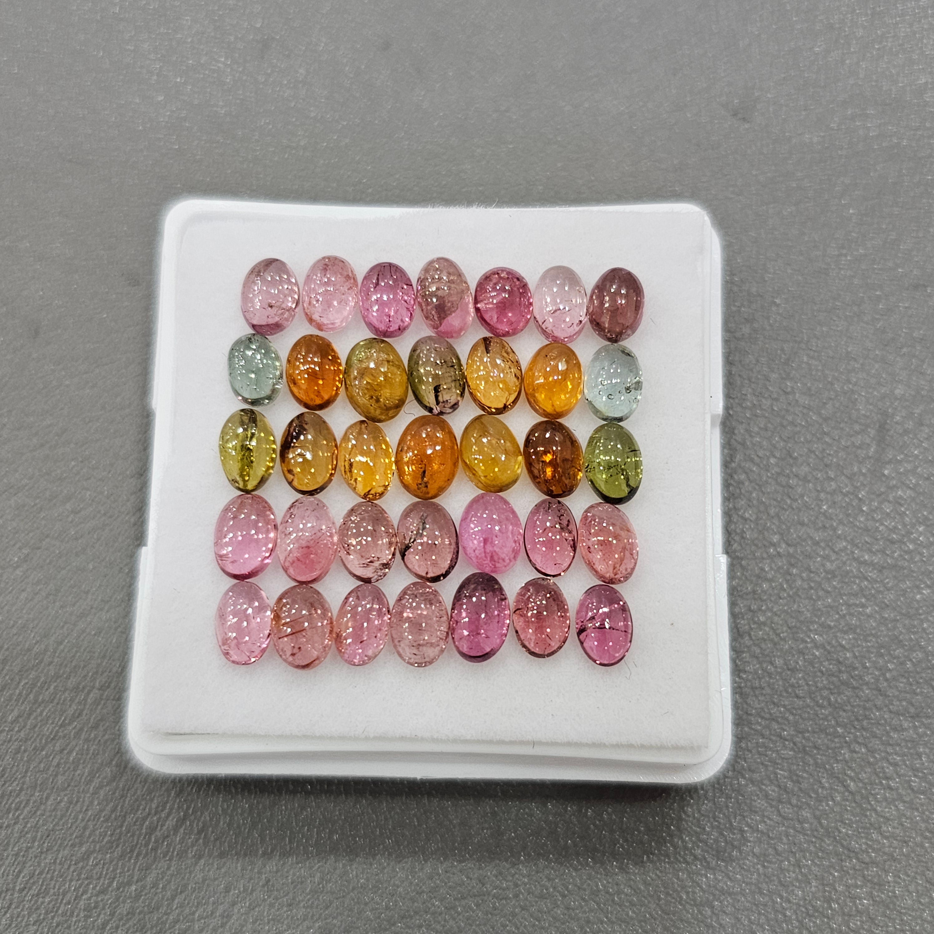 35 Pcs Natural Tourmaline Faceted | Oval| Size: 6-5mm - The LabradoriteKing