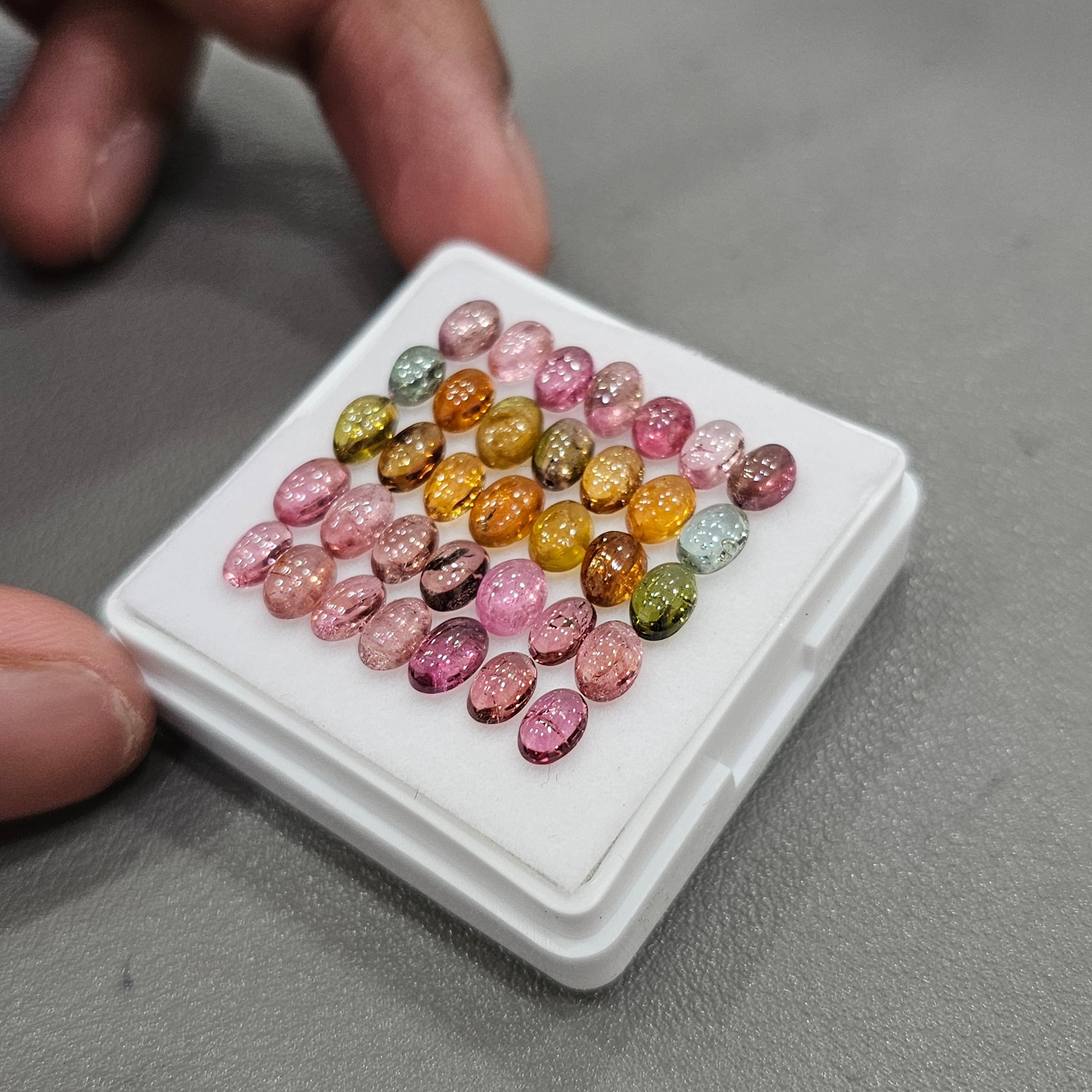 35 Pcs Natural Tourmaline Faceted | Oval| Size: 6-5mm - The LabradoriteKing