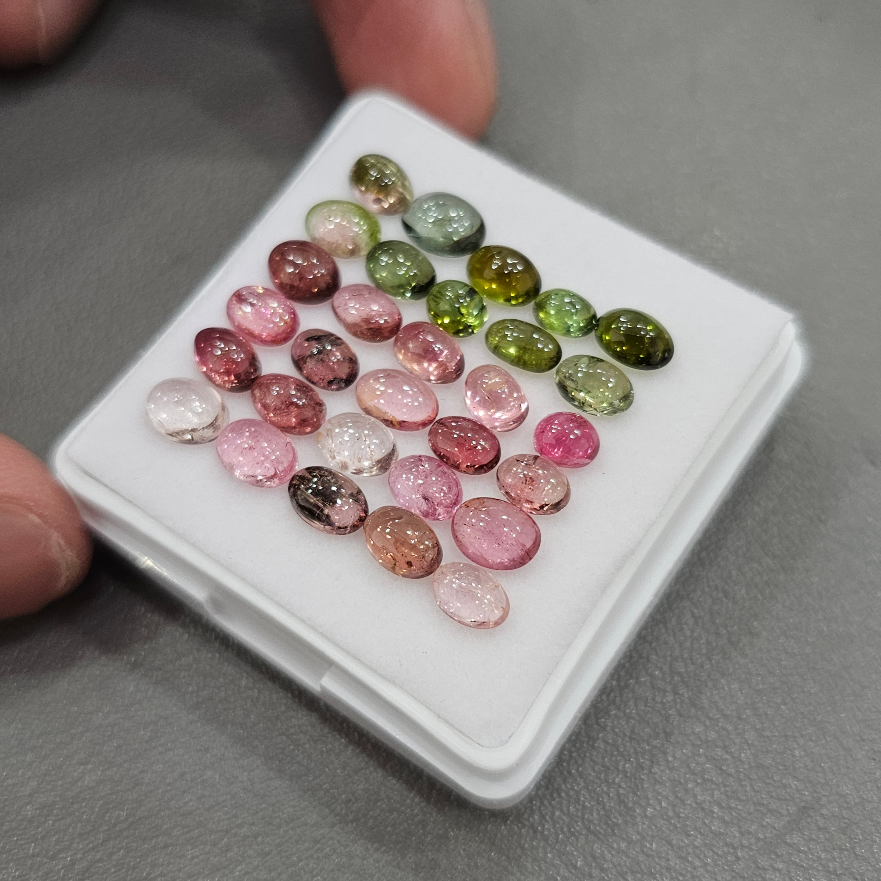 30 Pcs Natural Tourmaline Cabochon |Oval| Size: 7-5mm - The LabradoriteKing