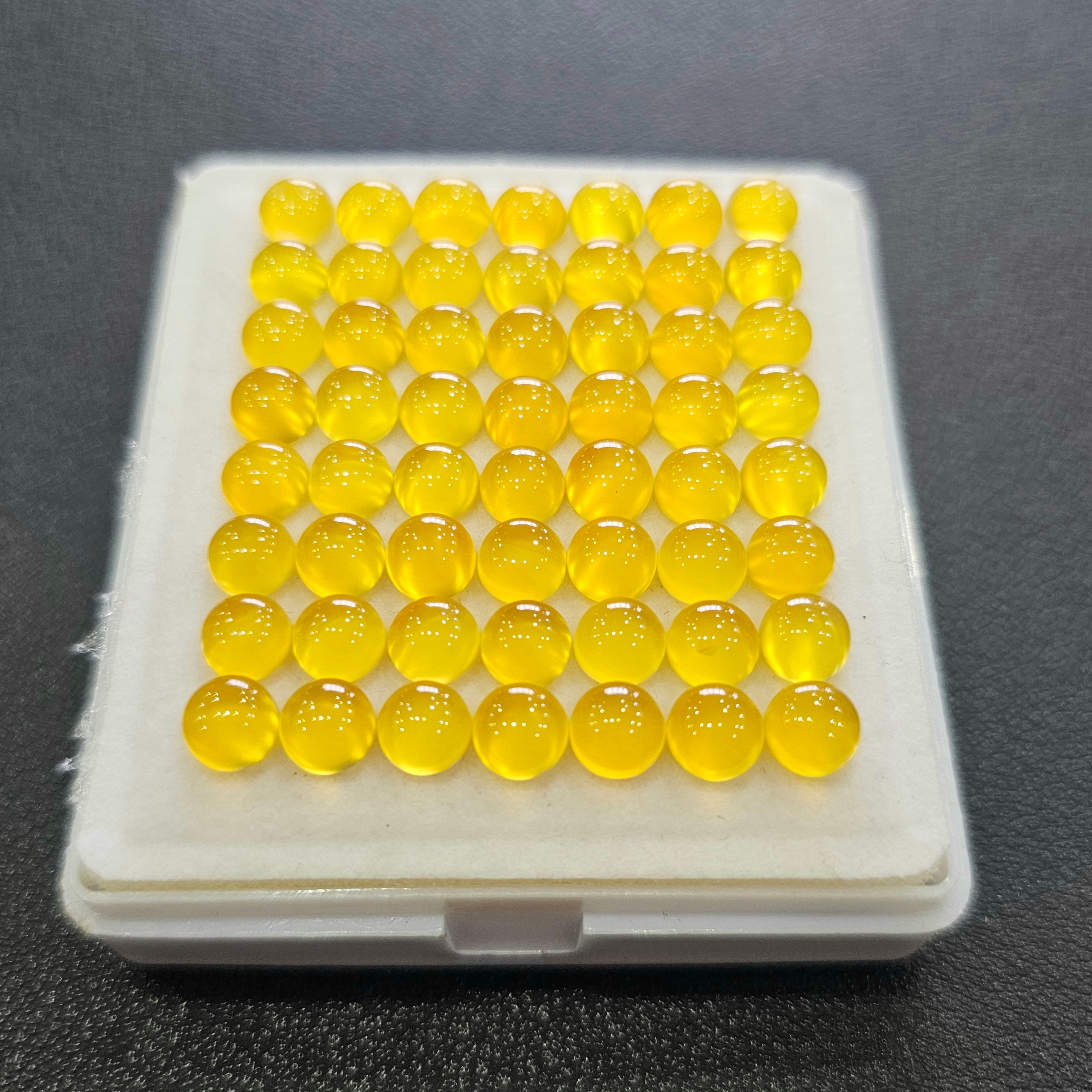 56pcs Natural Yellow Chalcedony Cabochon | Round | 6mm - The LabradoriteKing