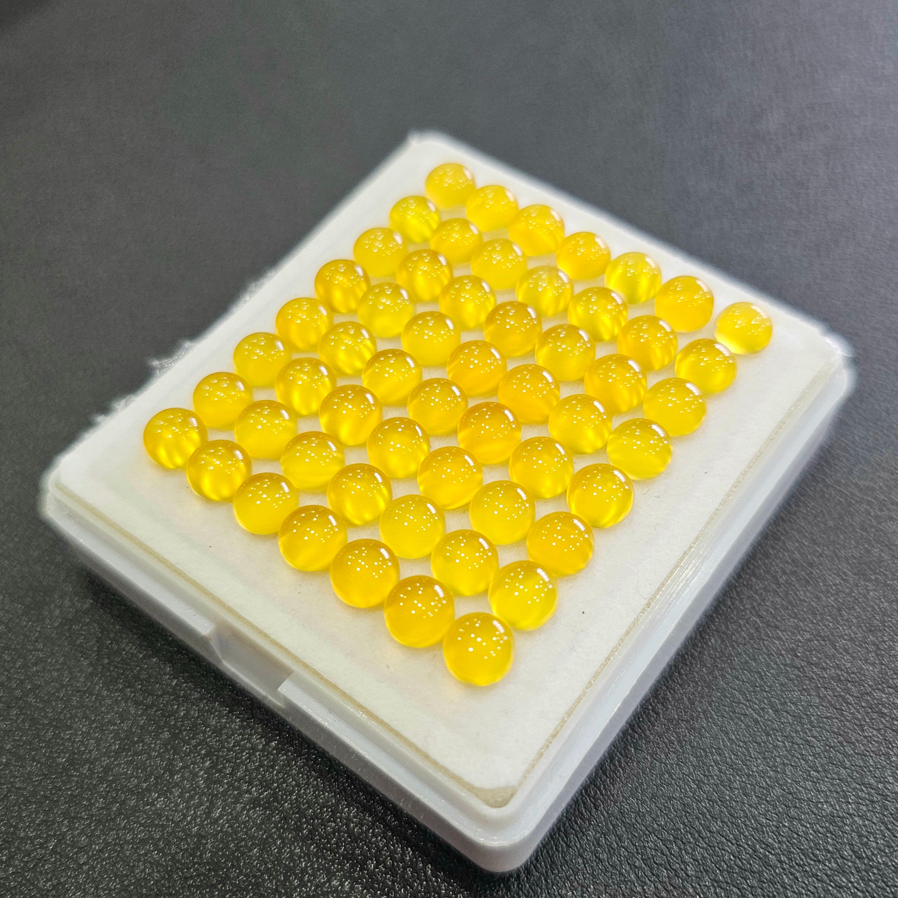 56pcs Natural Yellow Chalcedony Cabochon | Round | 6mm - The LabradoriteKing