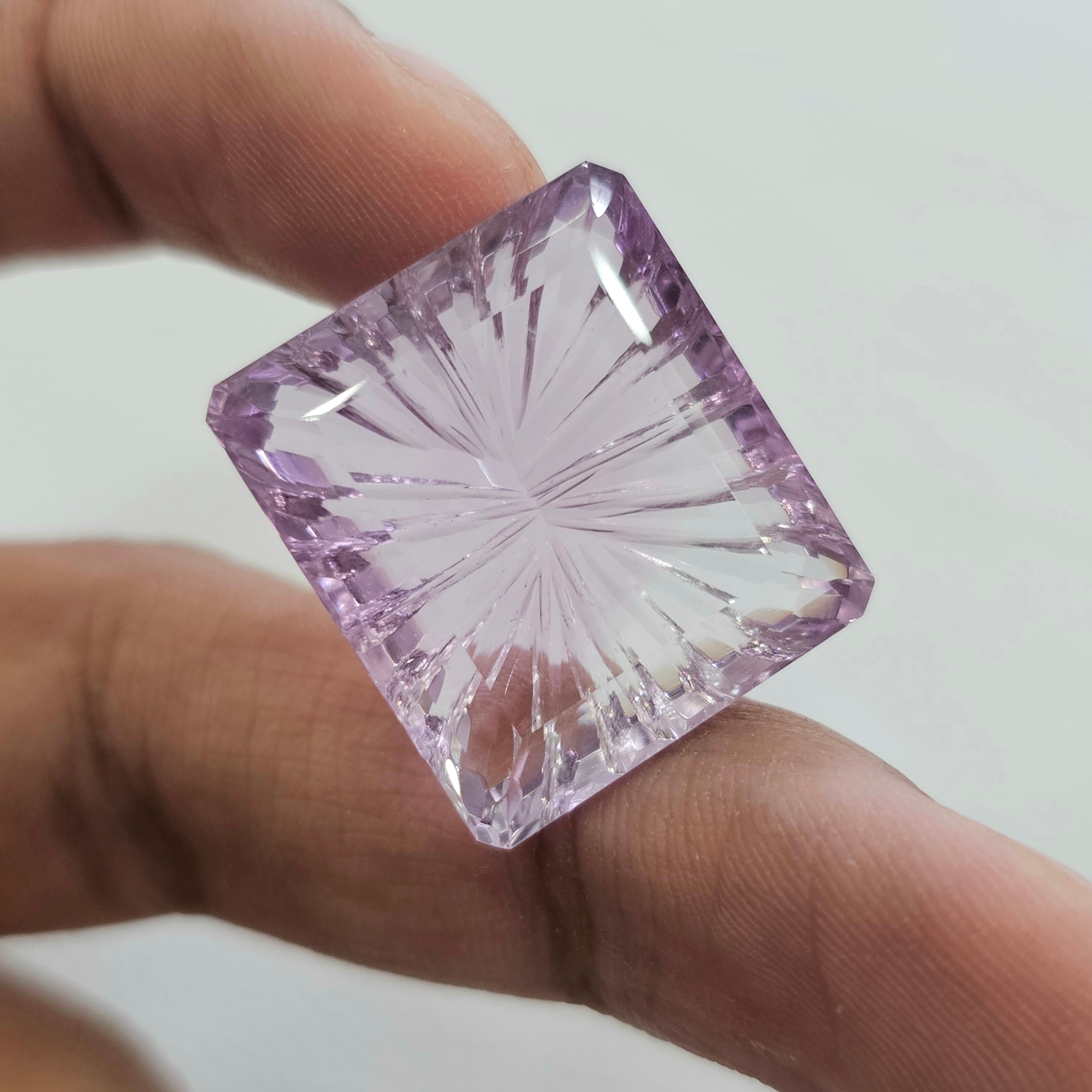 Natural Amethyst Carved | Rectangle | Size:24x22mm - The LabradoriteKing
