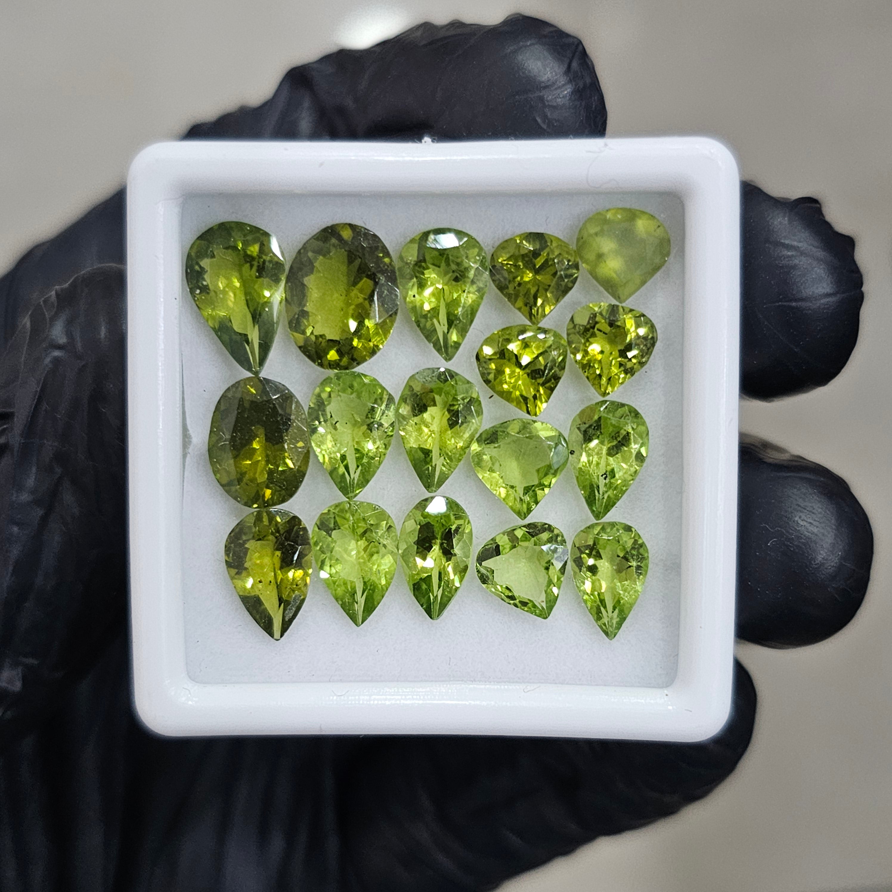 17Pcs Natural Peridot Faceted | Mix Shape | Size: 6-10mm