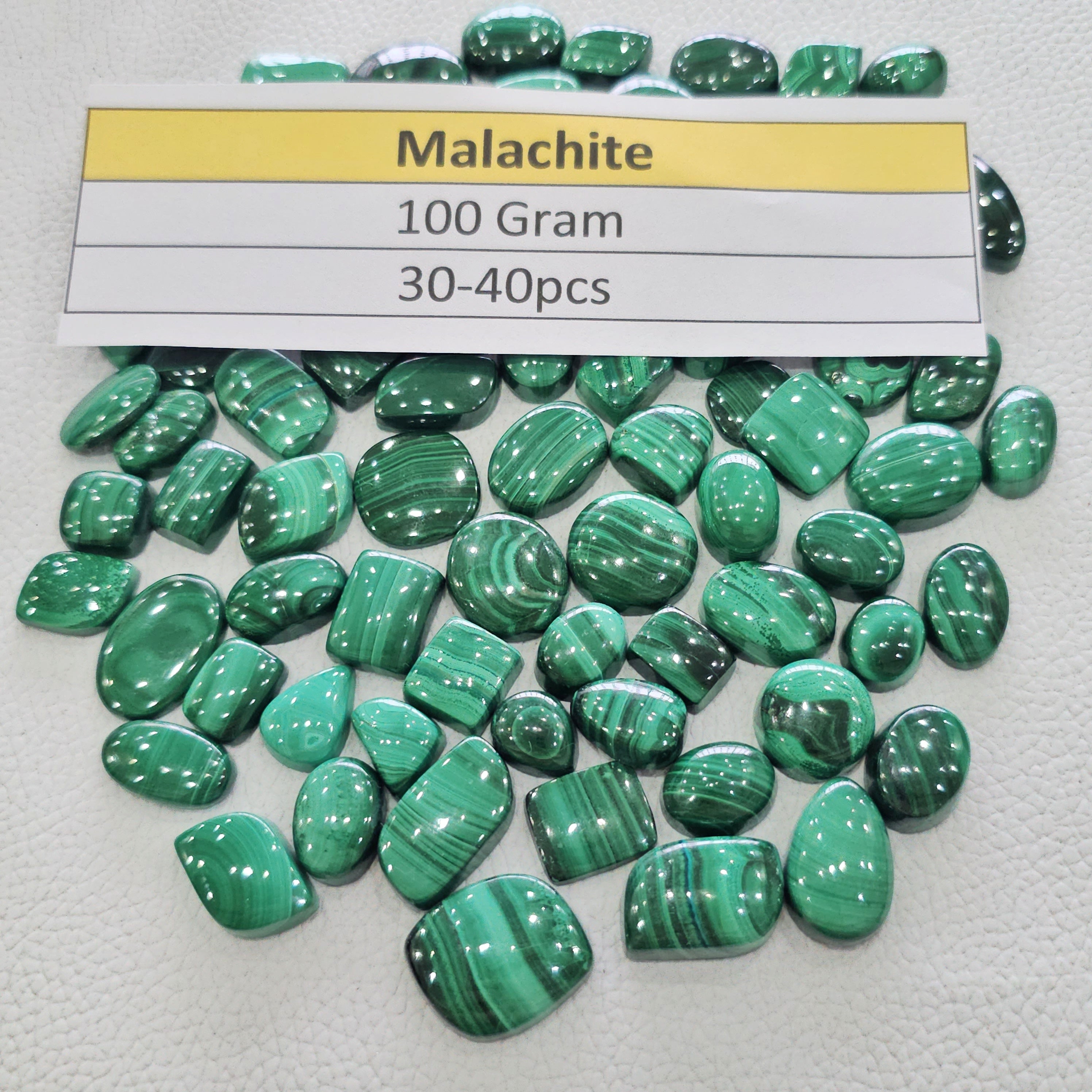 100 Grams Natural Malachite Cabochons | 12–25mm | 30–40 Pcs | Rich Green Gemstones - The LabradoriteKing