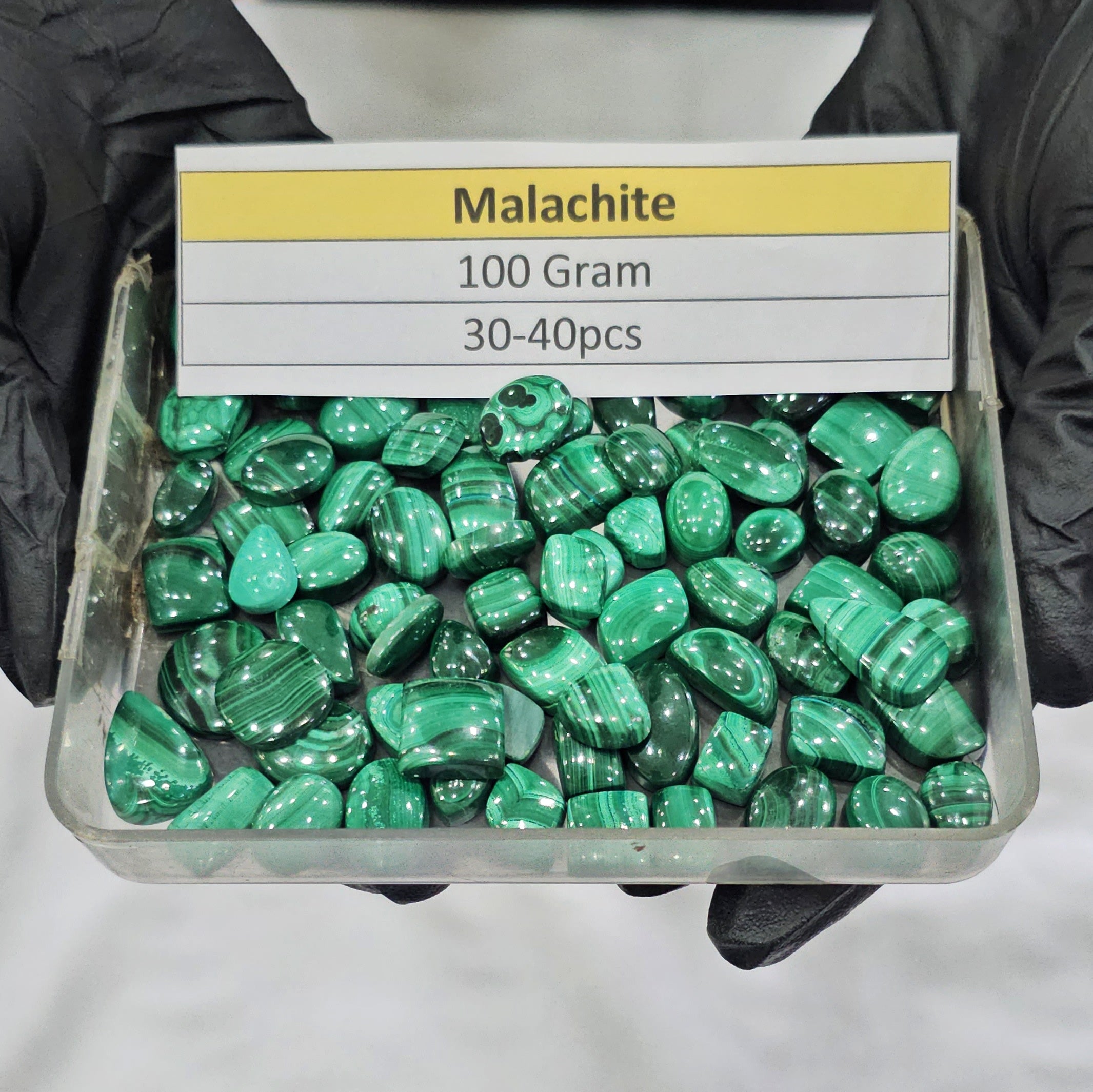100 Grams Natural Malachite Cabochons | 12–25mm | 30–40 Pcs | Rich Green Gemstones - The LabradoriteKing