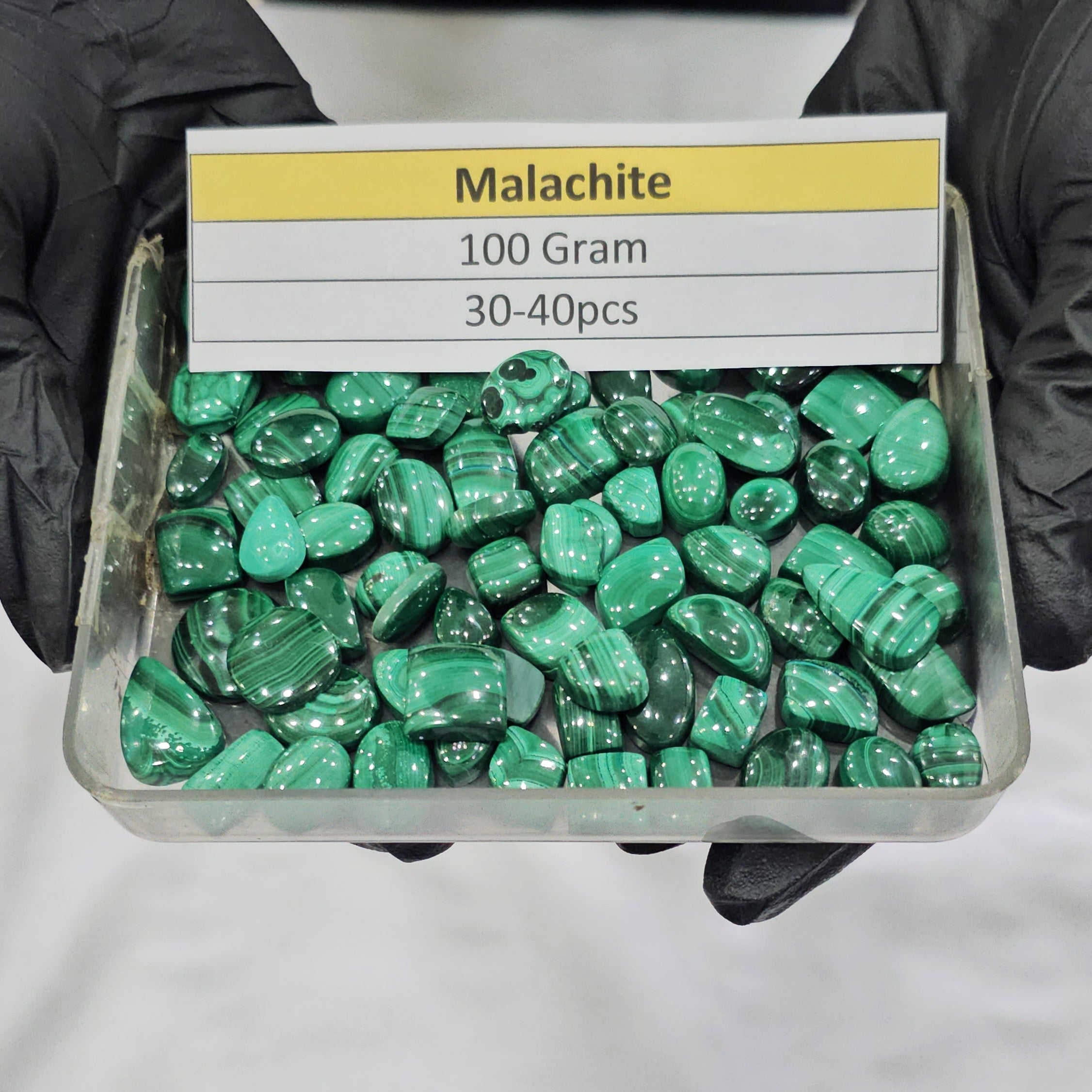 100 Grams Natural Malachite Cabochons | 12–25mm | 30–40 Pcs | Rich Green Gemstones - The LabradoriteKing