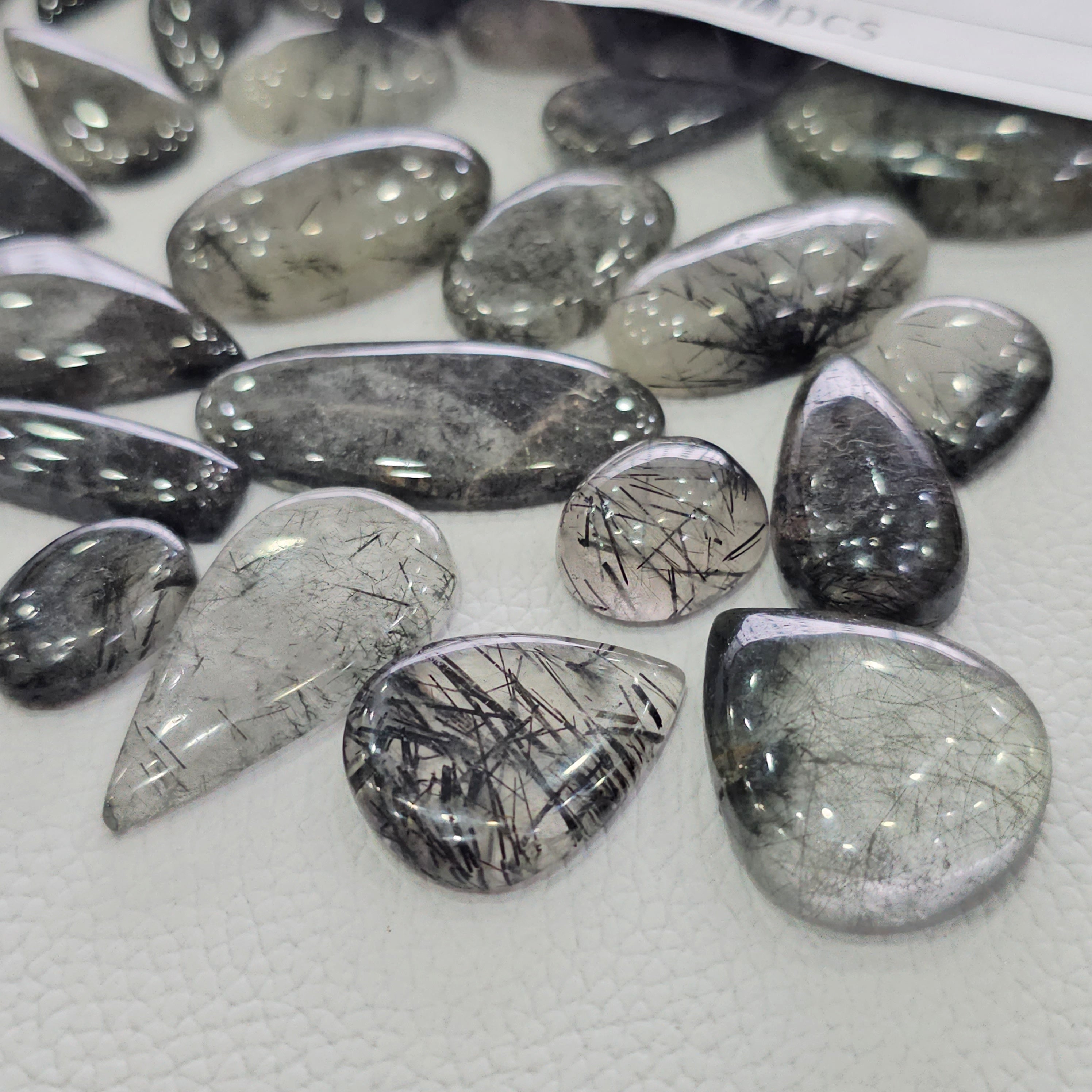 100 Grams of Sri Lankan Black Rutile Quartz | 12–40mm | 26–30 Pcs | - The LabradoriteKing