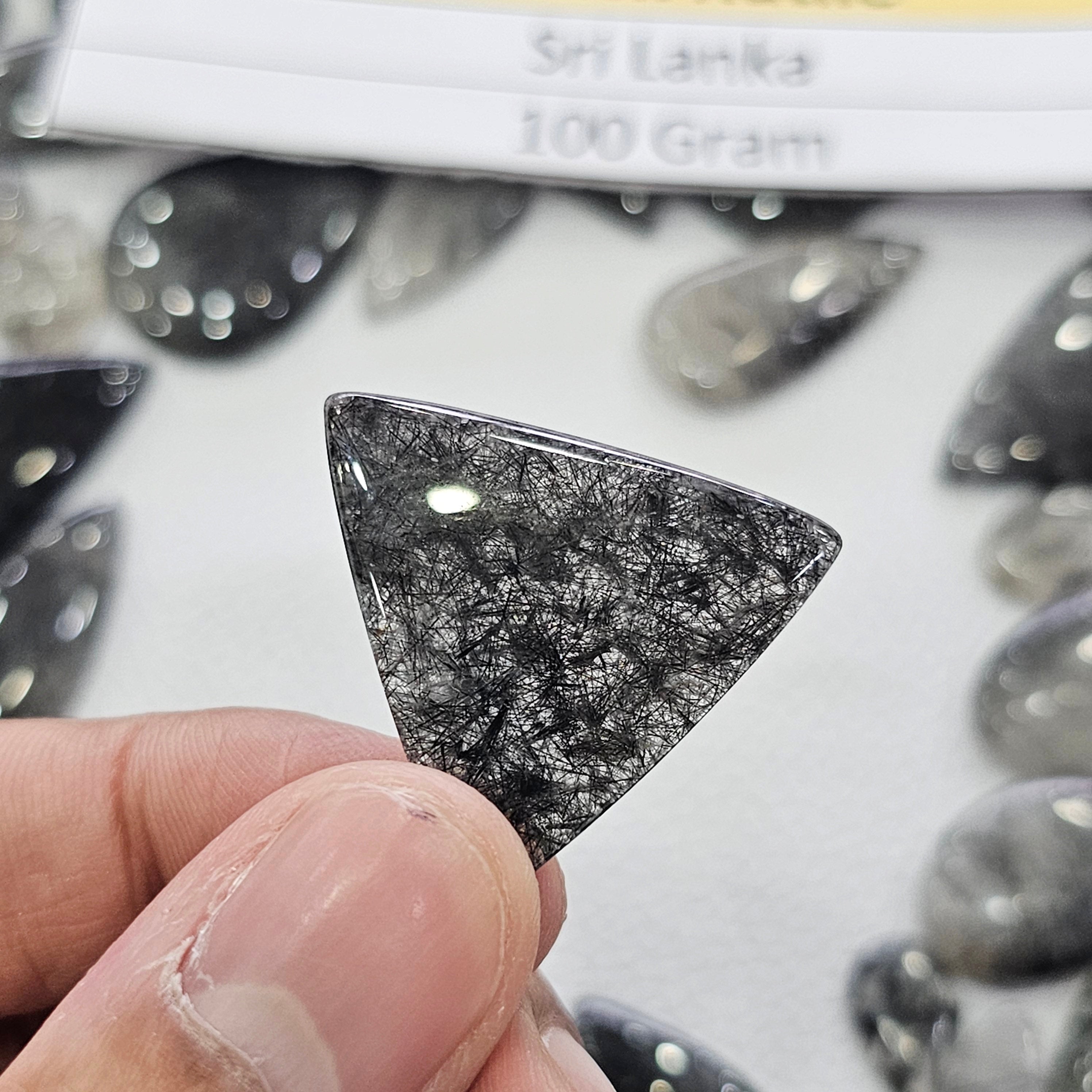 100 Grams of Sri Lankan Black Rutile Quartz | 12–40mm | 26–30 Pcs | - The LabradoriteKing