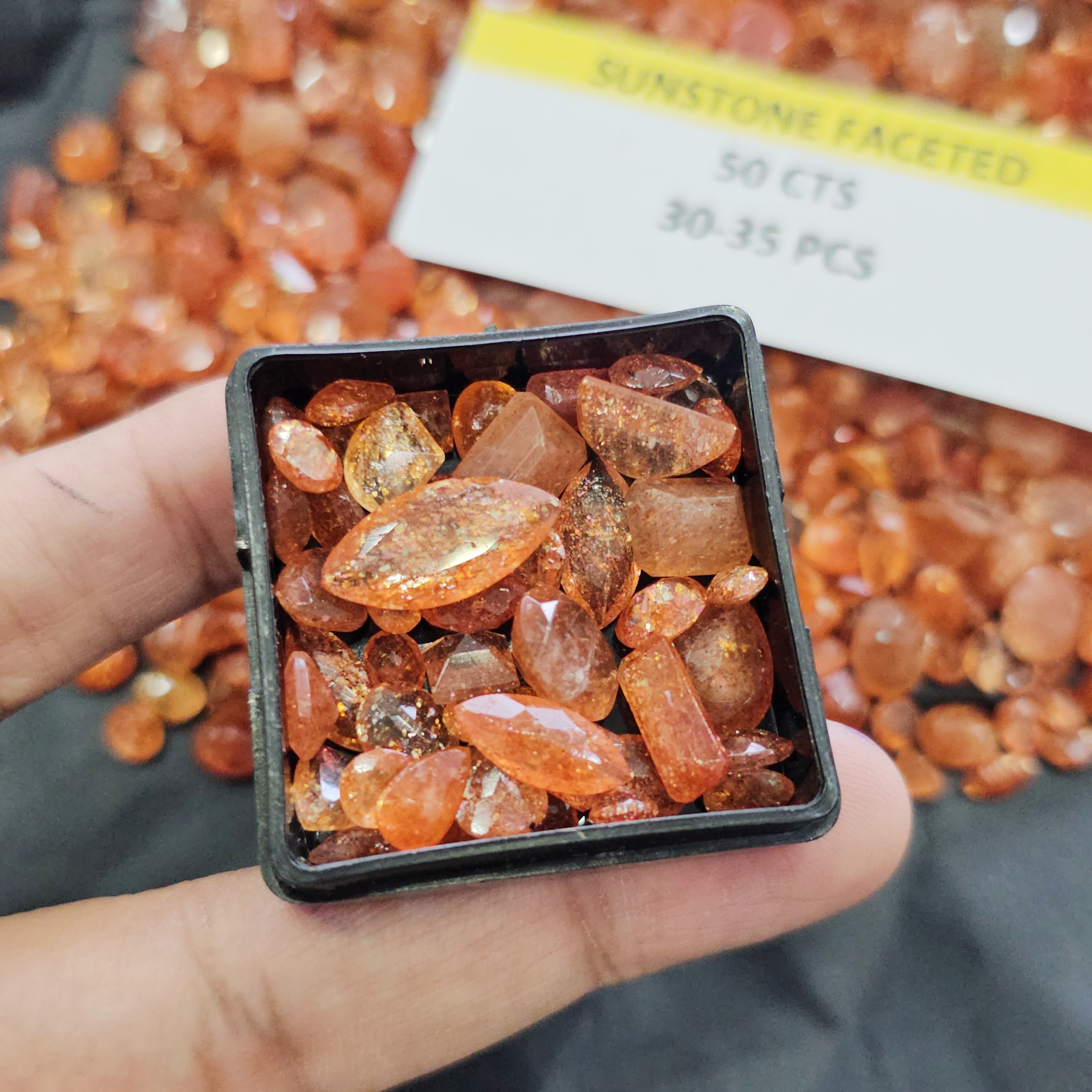 50 Carats of Natural Sunstone Faceted | 6–12mm | 30–40 Pcs | Mixed Shapes - The LabradoriteKing