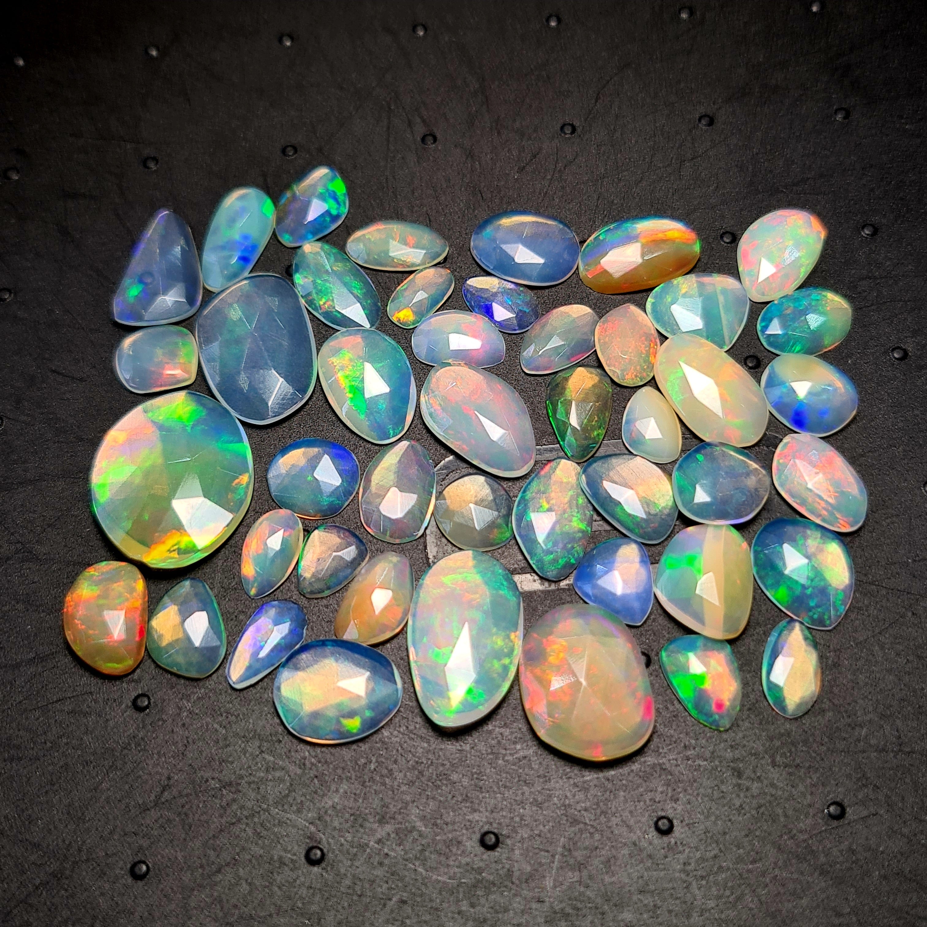 45 pcs Natural Ethiopian Opal Rose Cuts | Fancy Shape | Size:6-16mm - The LabradoriteKing