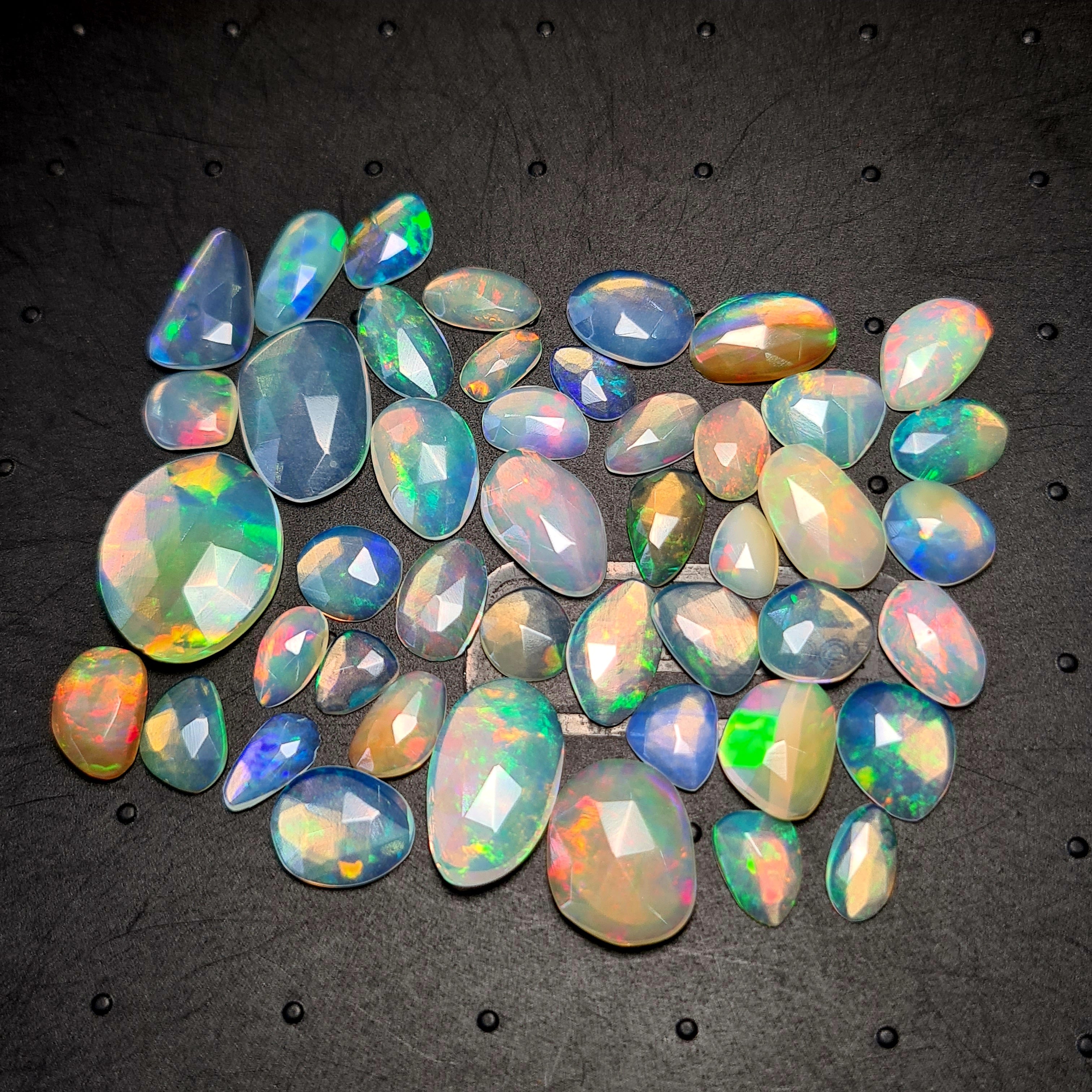 45 pcs Natural Ethiopian Opal Rose Cuts | Fancy Shape | Size:6-16mm - The LabradoriteKing