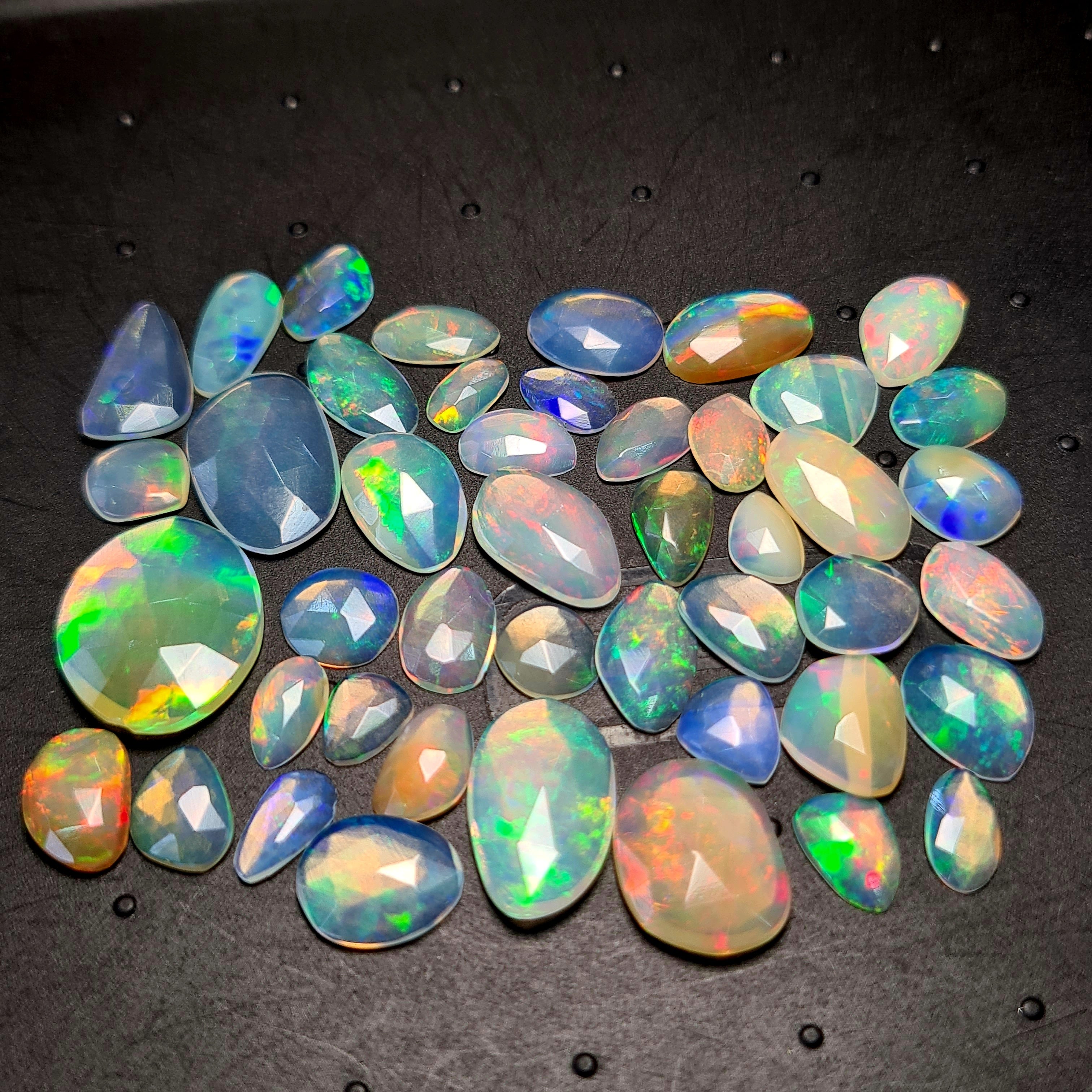 45 pcs Natural Ethiopian Opal Rose Cuts | Fancy Shape | Size:6-16mm - The LabradoriteKing