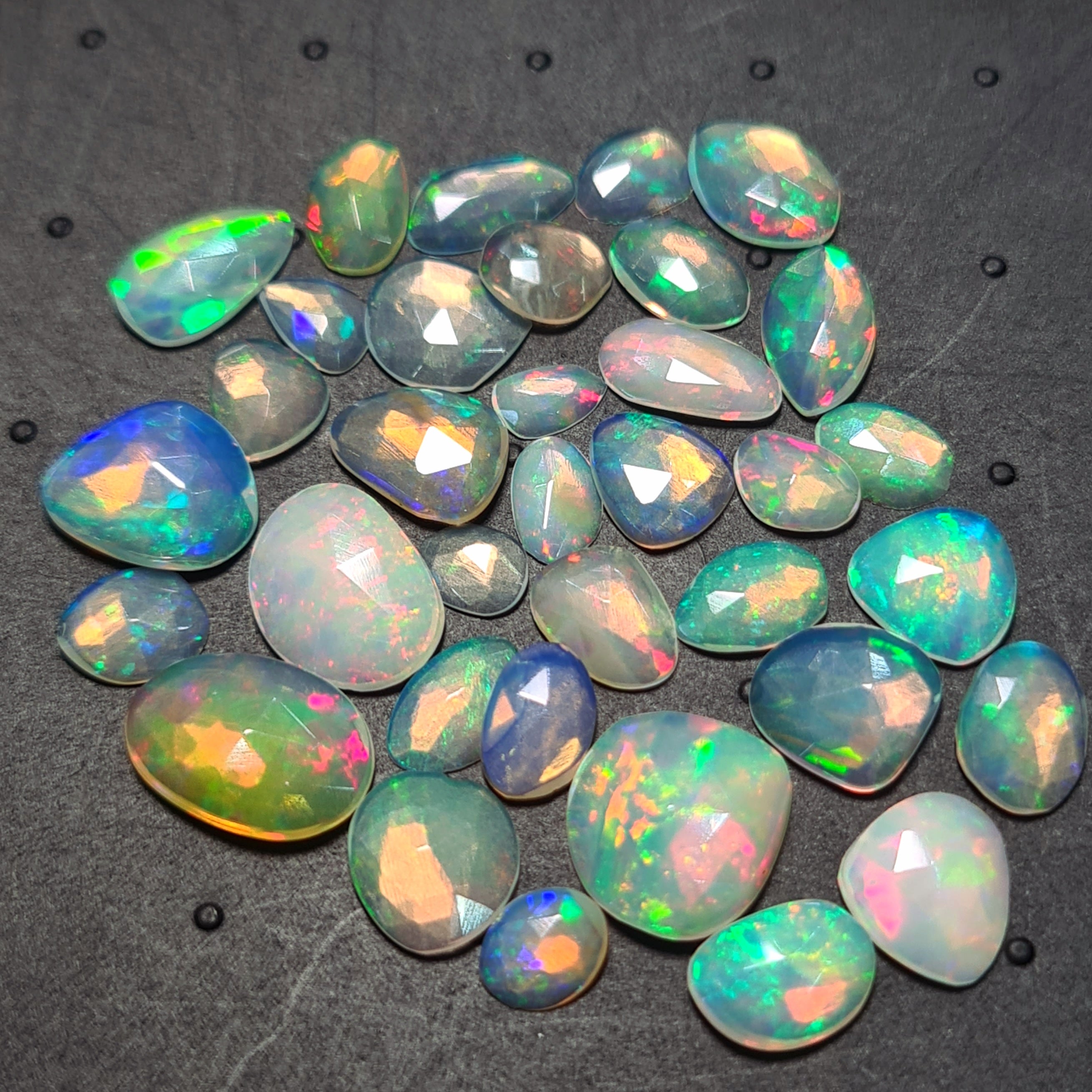 35 pcs Natural Ethiopian Opal Rose Cuts | Fancy Shape | Size:6-12mm - The LabradoriteKing