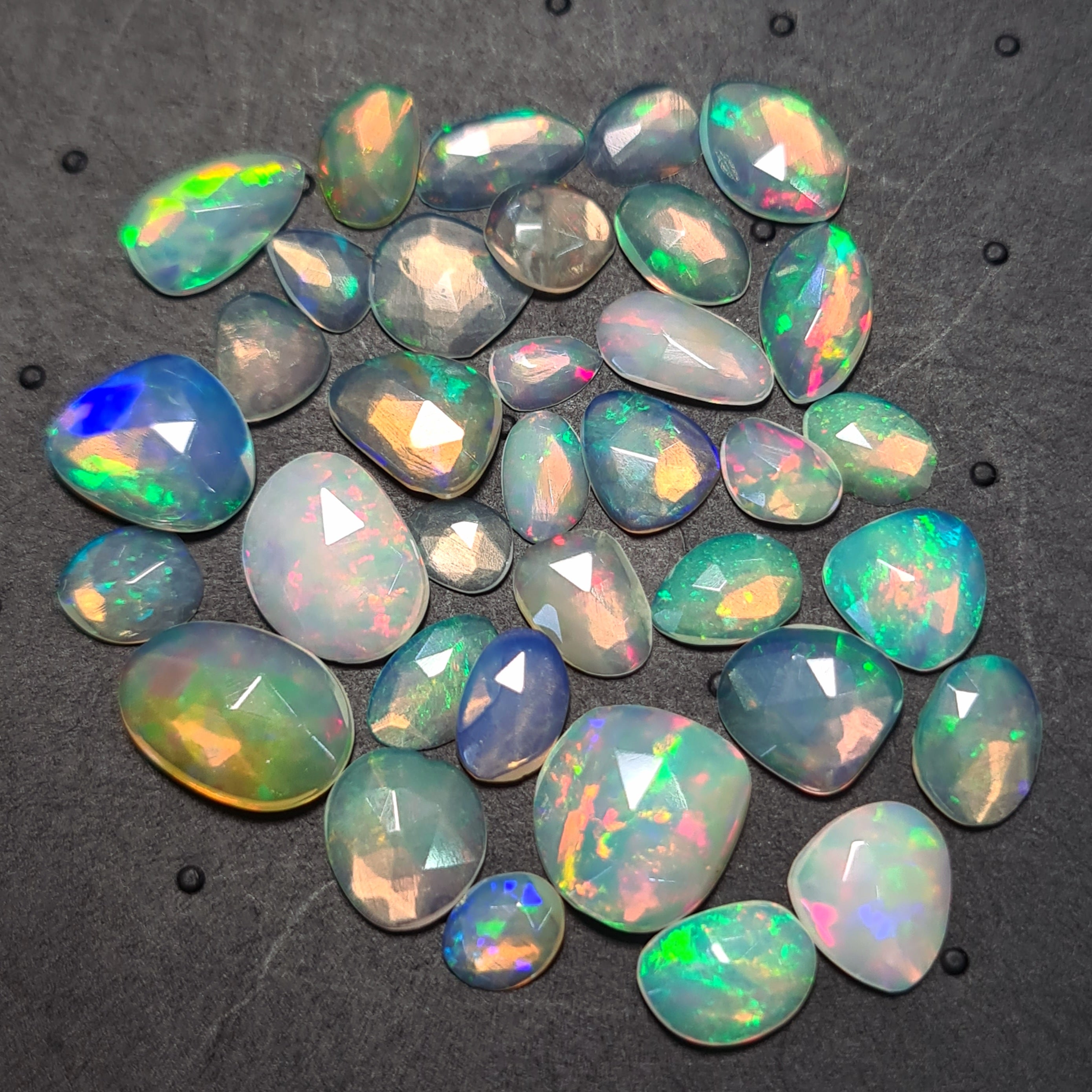 35 pcs Natural Ethiopian Opal Rose Cuts | Fancy Shape | Size:6-12mm - The LabradoriteKing