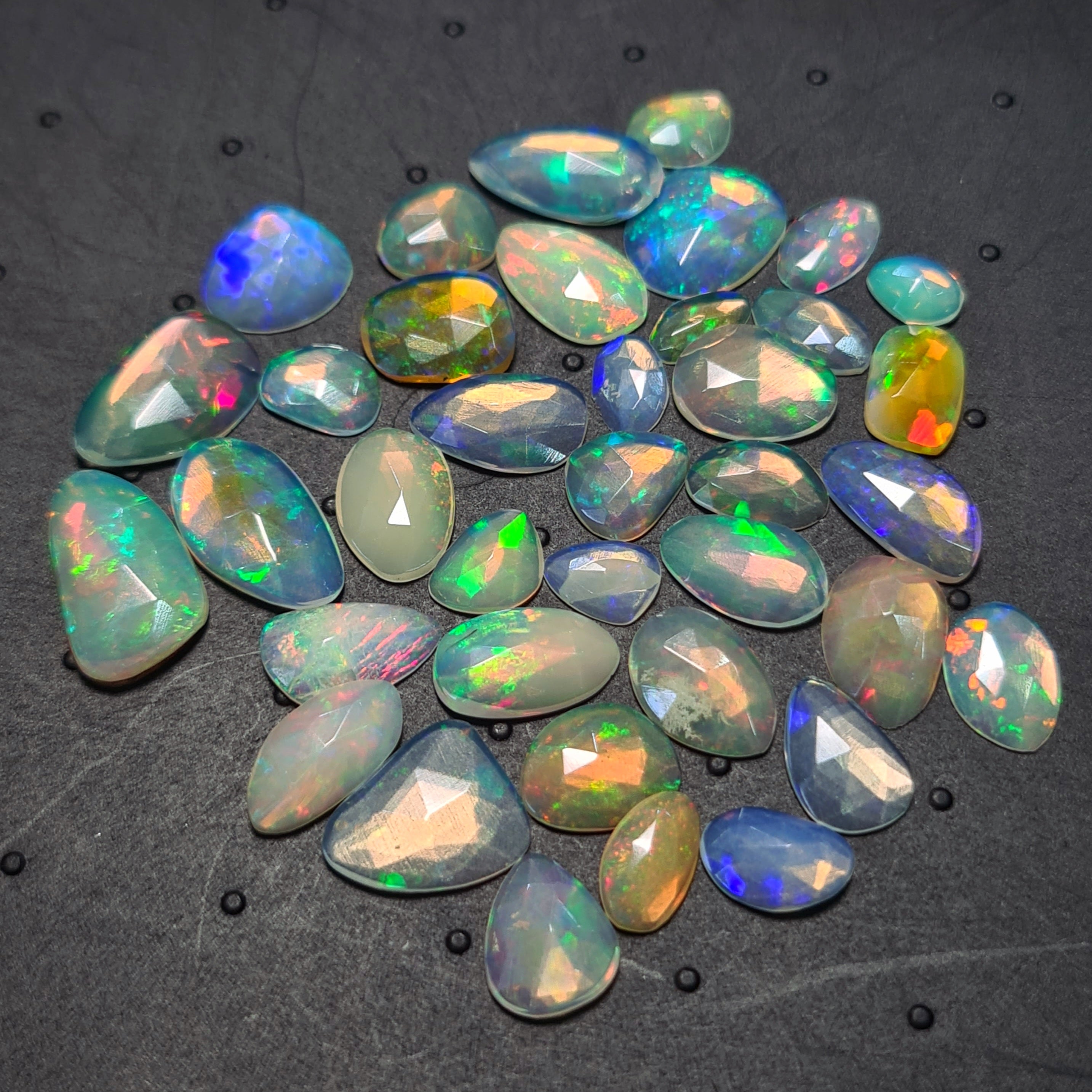 38 pcs Natural Ethiopian Opal Rose Cuts | Fancy Shape | Size:6-14mm - The LabradoriteKing