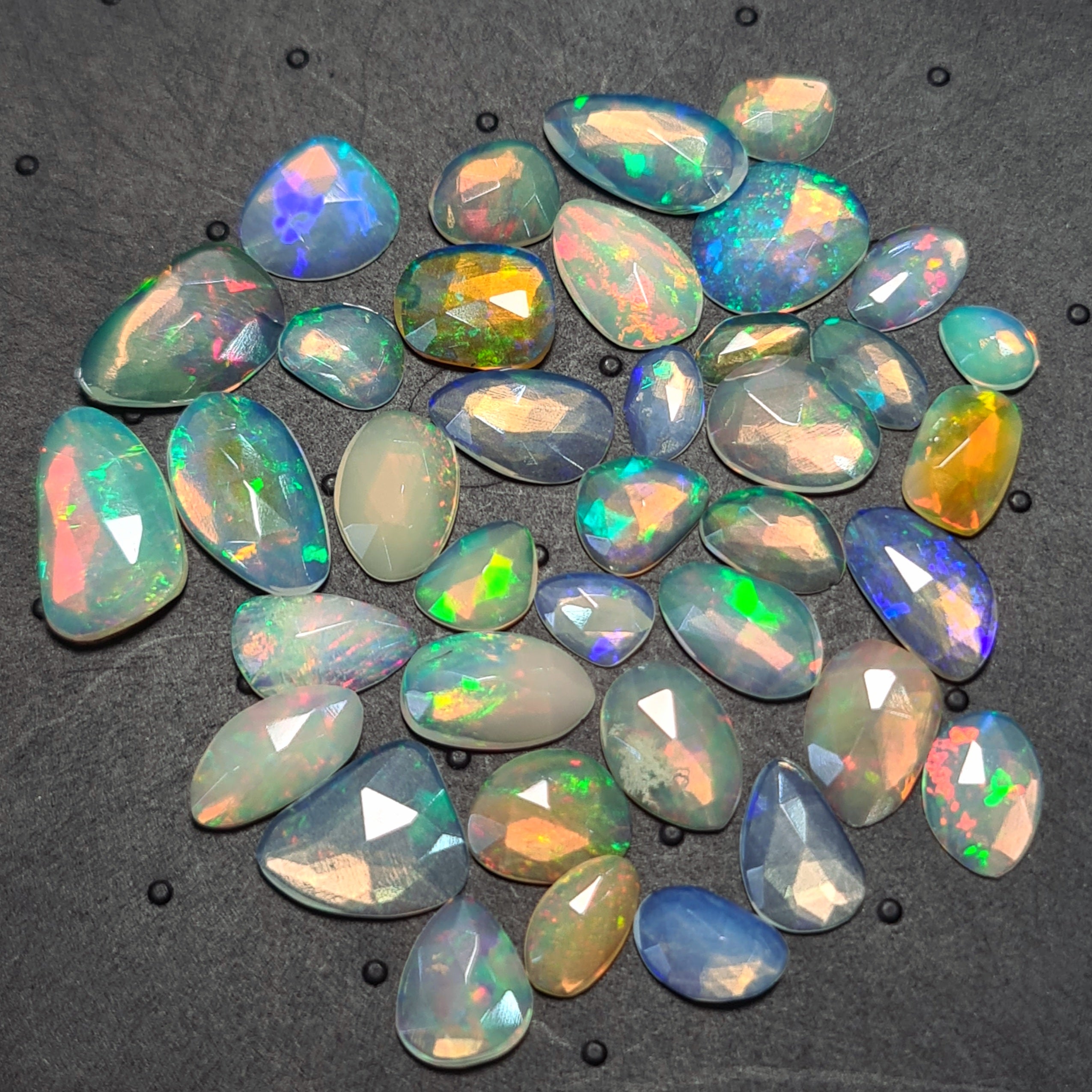 38 pcs Natural Ethiopian Opal Rose Cuts | Fancy Shape | Size:6-14mm - The LabradoriteKing