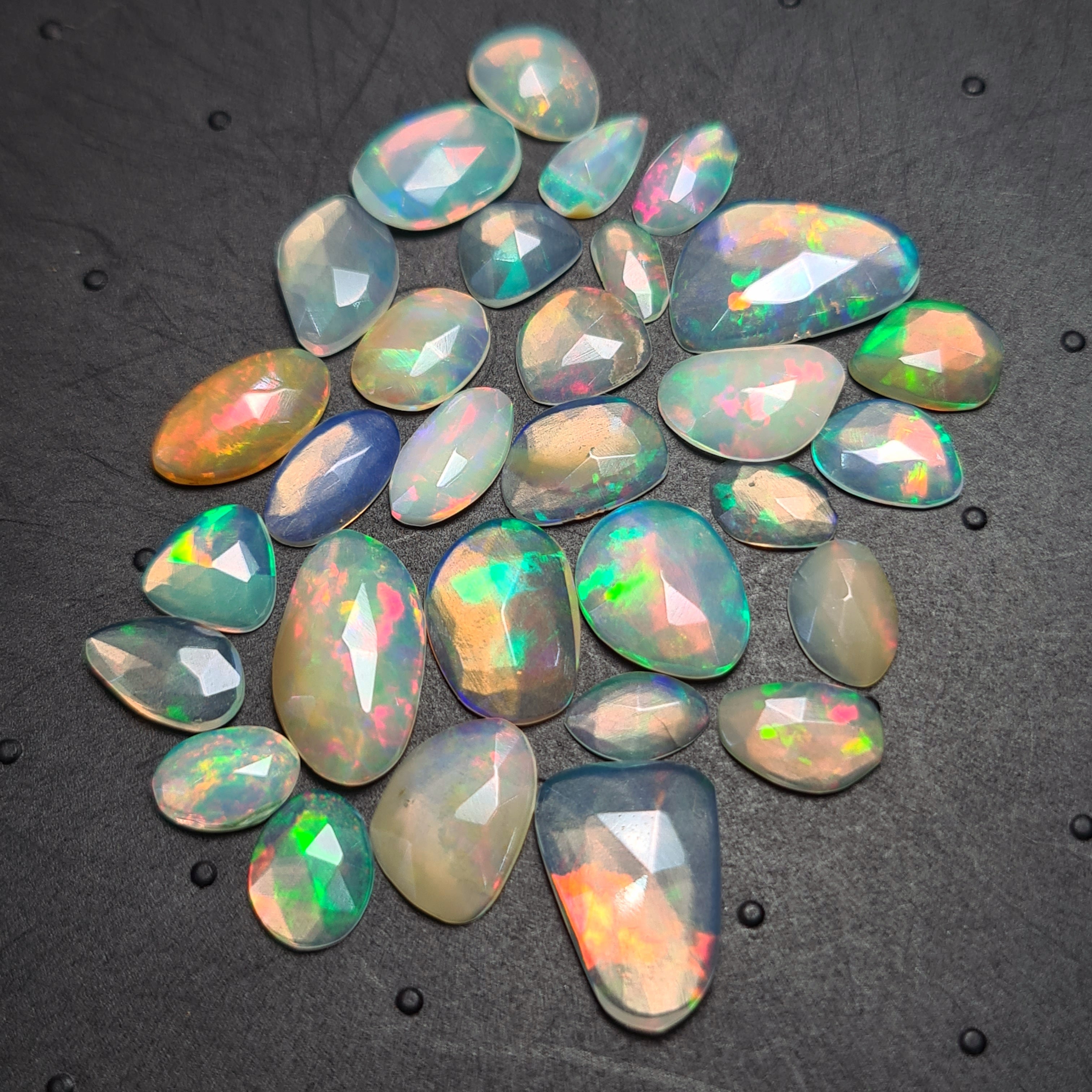 30 pcs Natural Ethiopian Opal Rose Cuts | Fancy Shape | Size:7-14mm - The LabradoriteKing