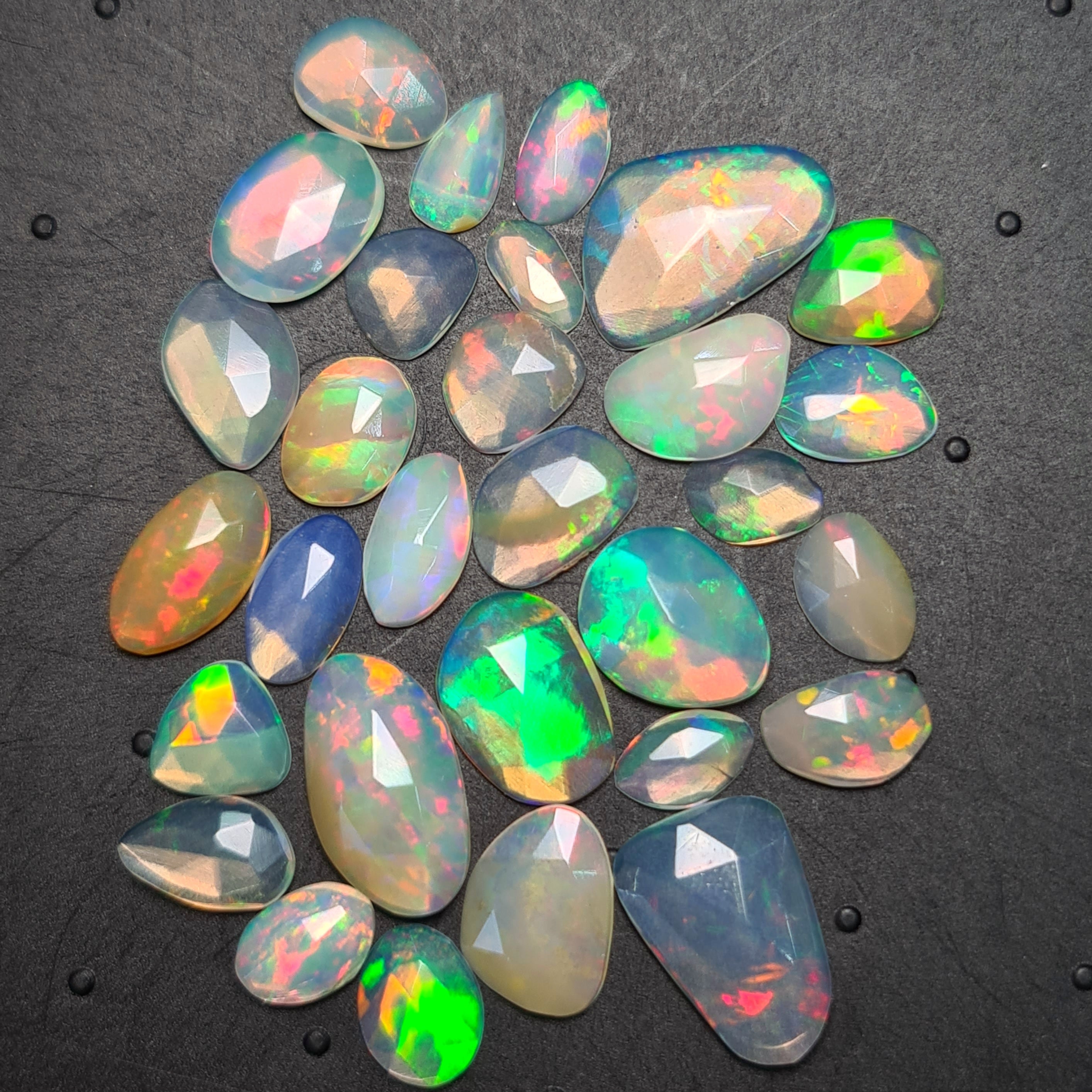 30 pcs Natural Ethiopian Opal Rose Cuts | Fancy Shape | Size:7-14mm - The LabradoriteKing