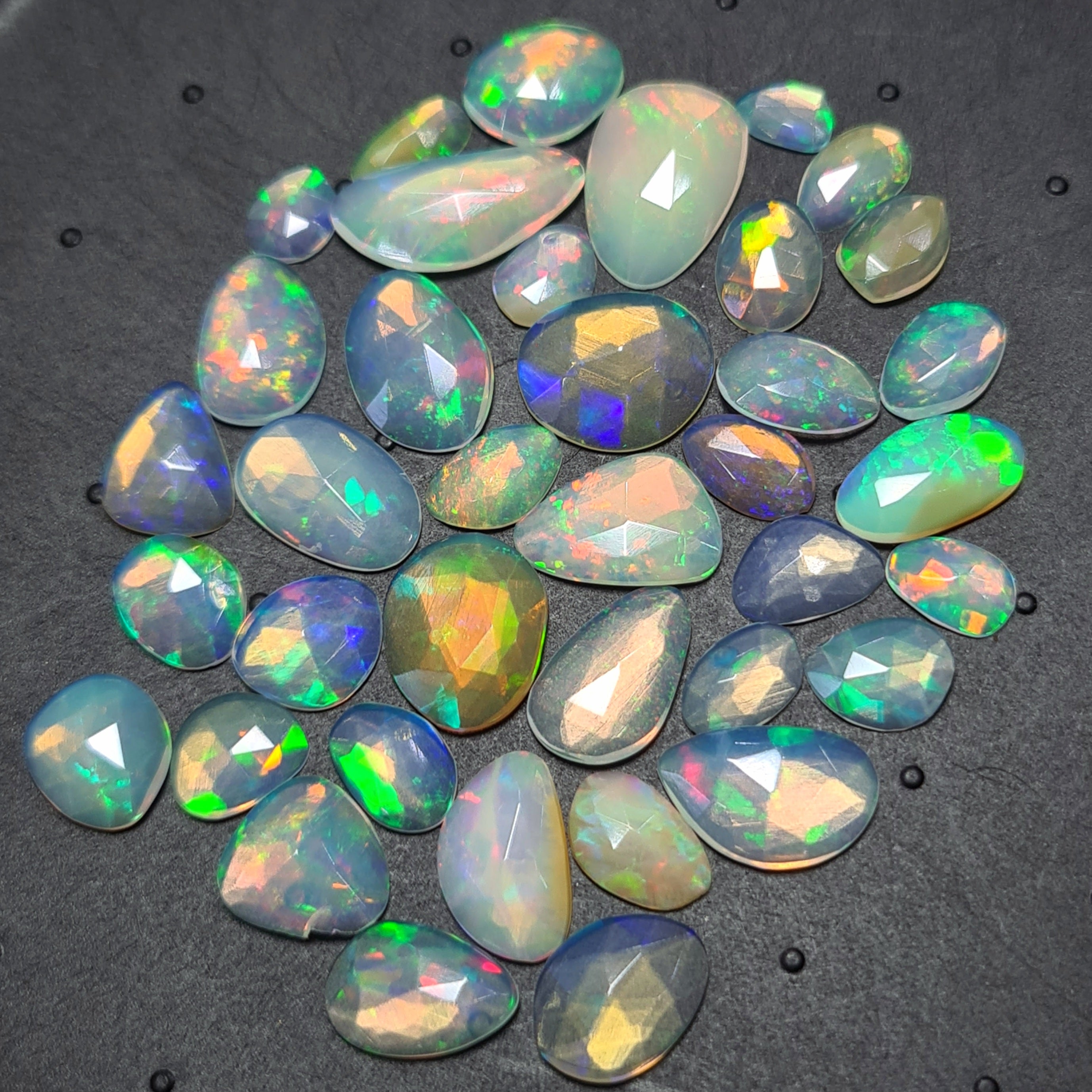 38 pcs Natural Ethiopian Opal Rose Cuts | Fancy Shape | Size:7-17mm - The LabradoriteKing