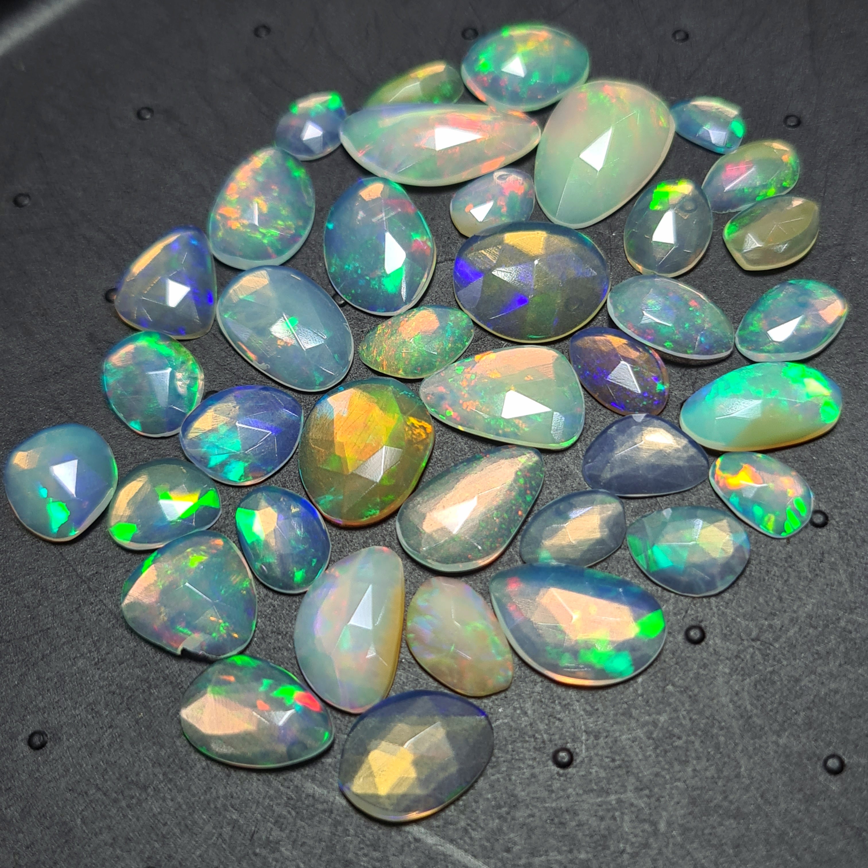 38 pcs Natural Ethiopian Opal Rose Cuts | Fancy Shape | Size:7-17mm - The LabradoriteKing