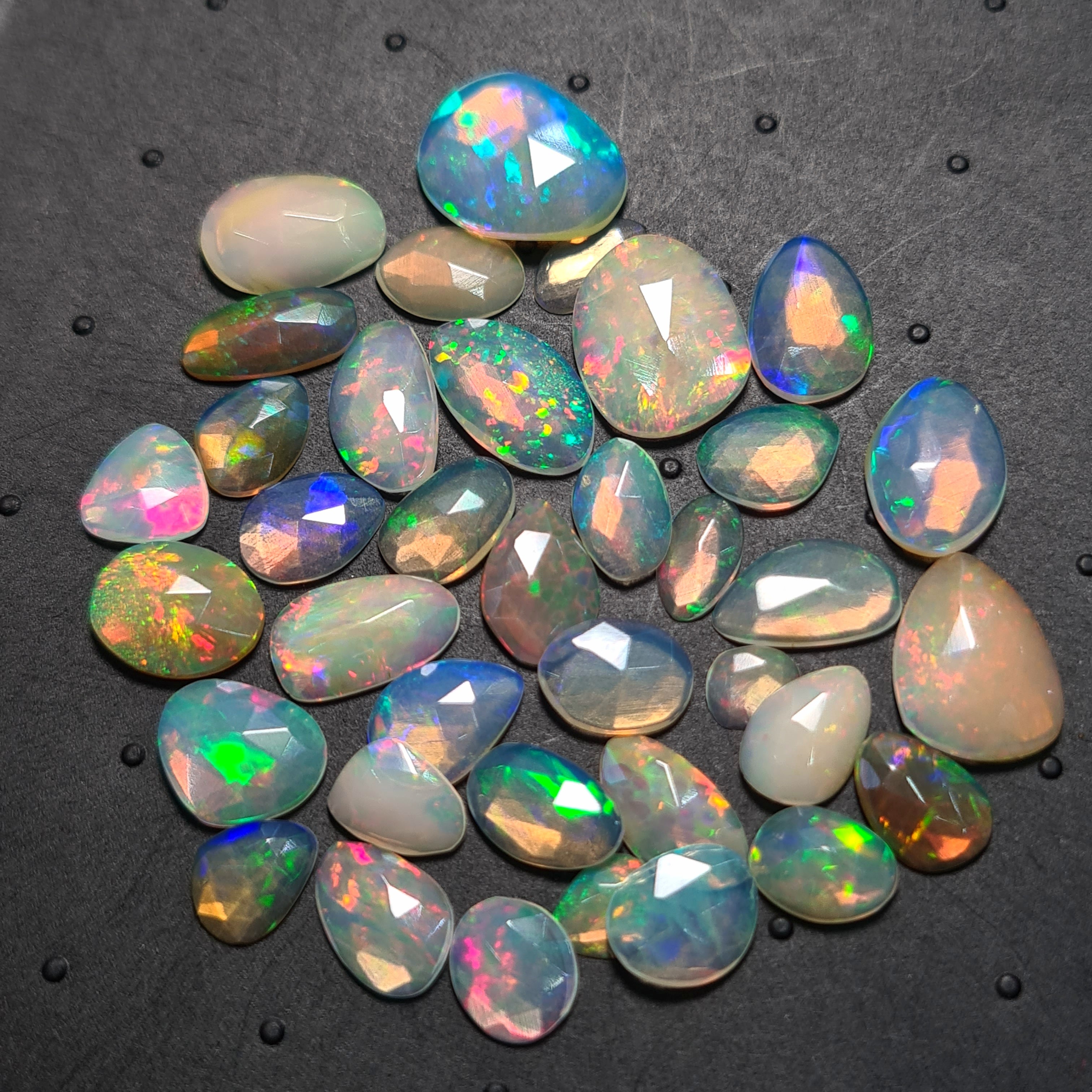 37 pcs Natural Ethiopian Opal Rose Cuts | Fancy Shape | Size:6-14mm - The LabradoriteKing