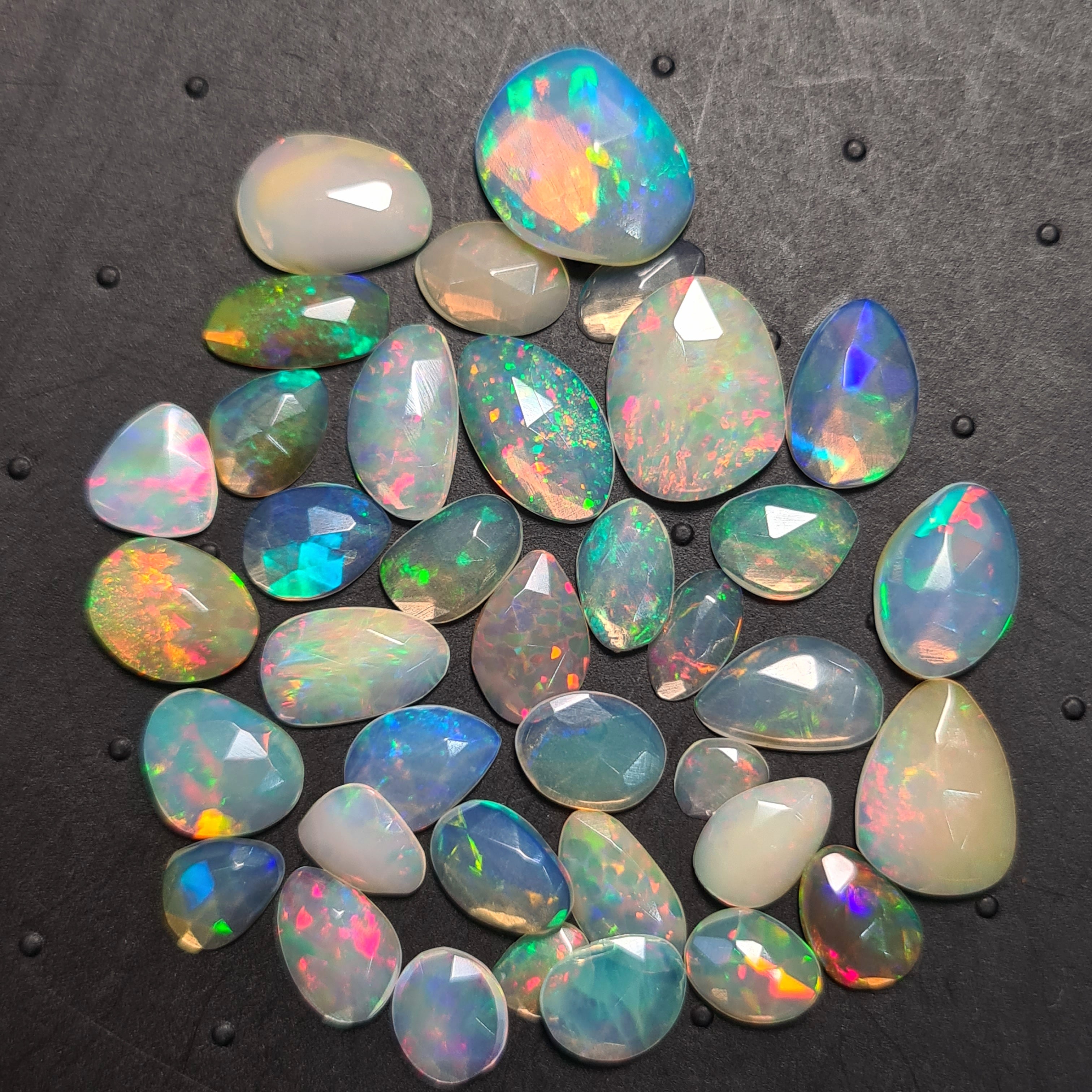37 pcs Natural Ethiopian Opal Rose Cuts | Fancy Shape | Size:6-14mm - The LabradoriteKing