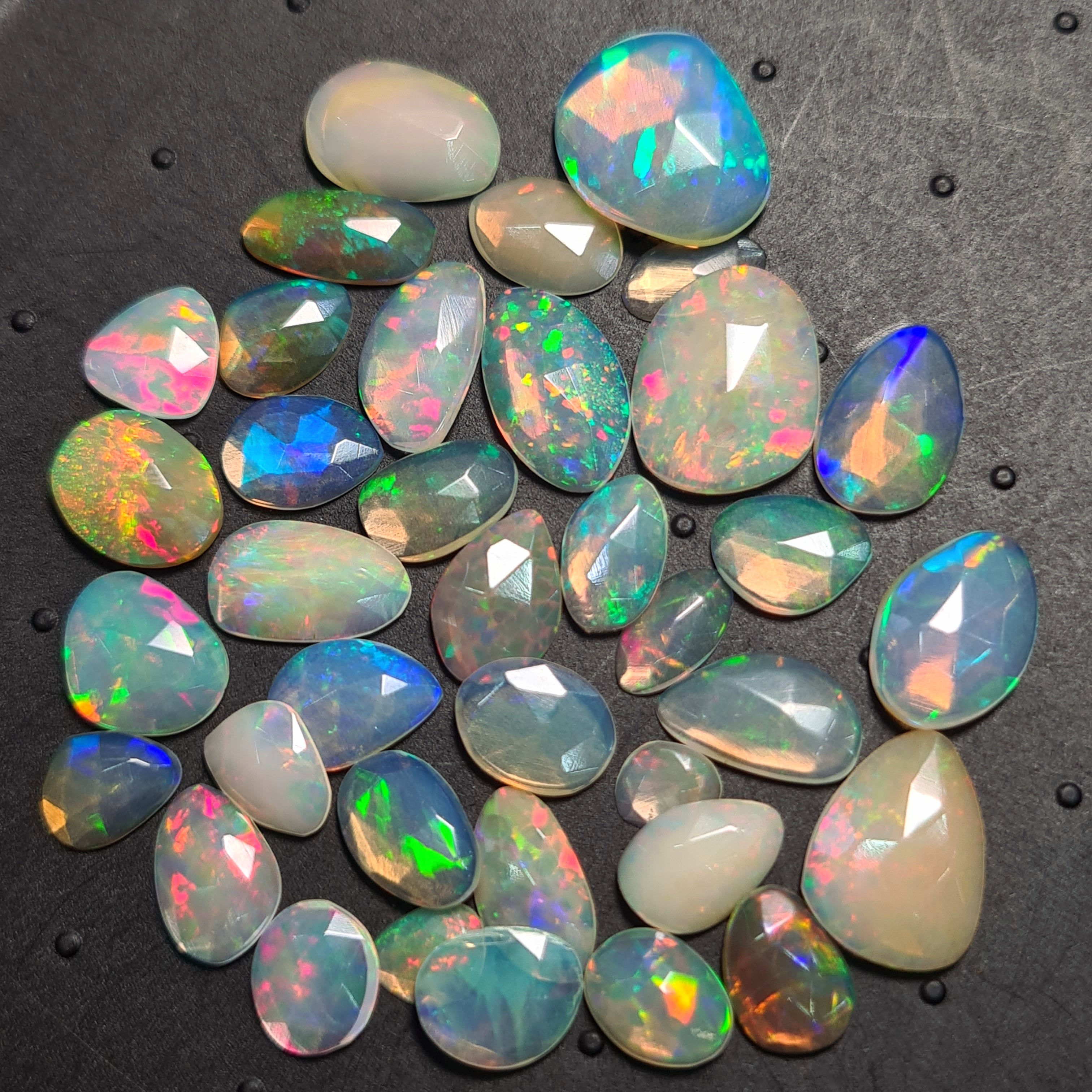 37 pcs Natural Ethiopian Opal Rose Cuts | Fancy Shape | Size:6-14mm - The LabradoriteKing
