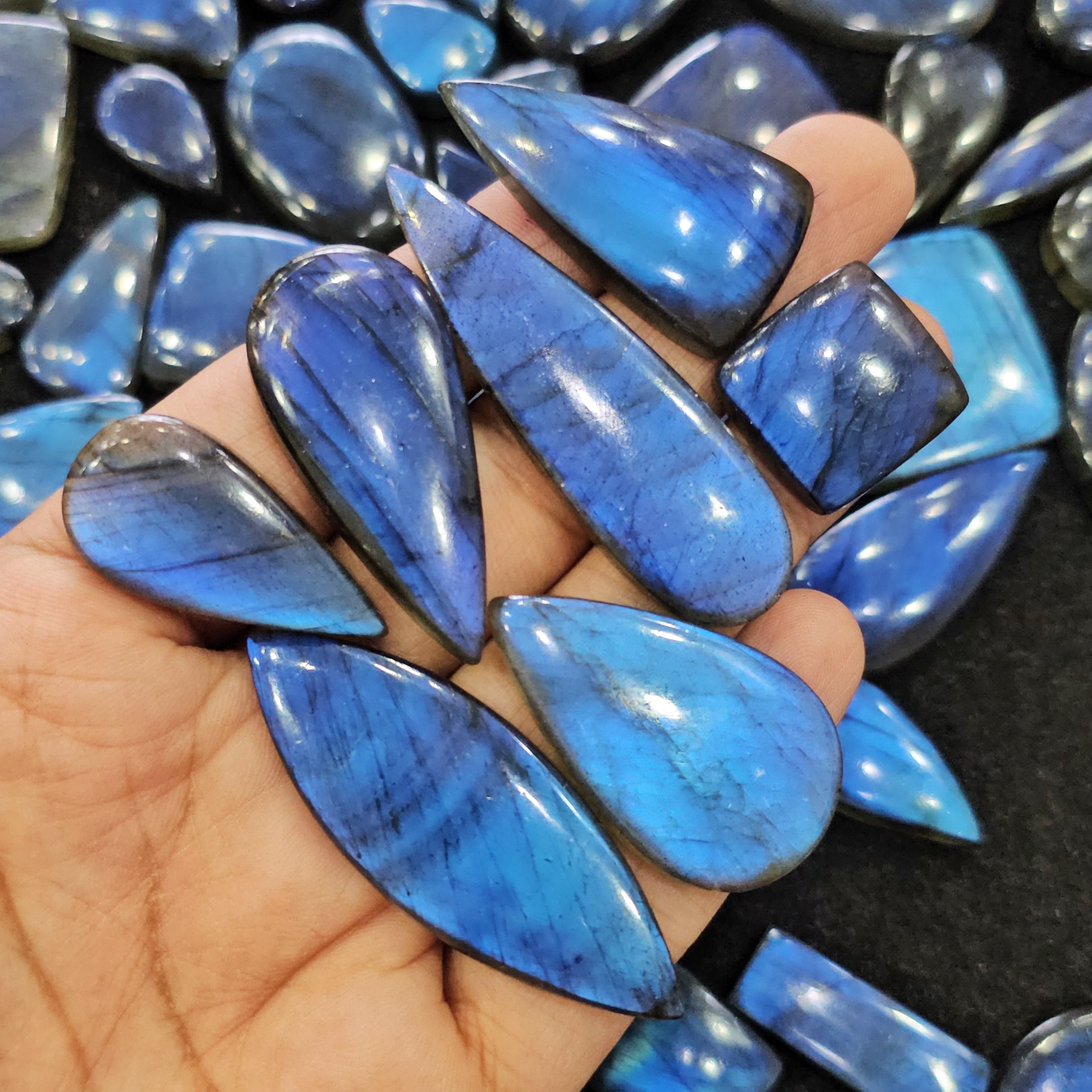 500 Grams Natural Deepest Blue Labradorite | 20–50mm | 50–60Pcs - The LabradoriteKing