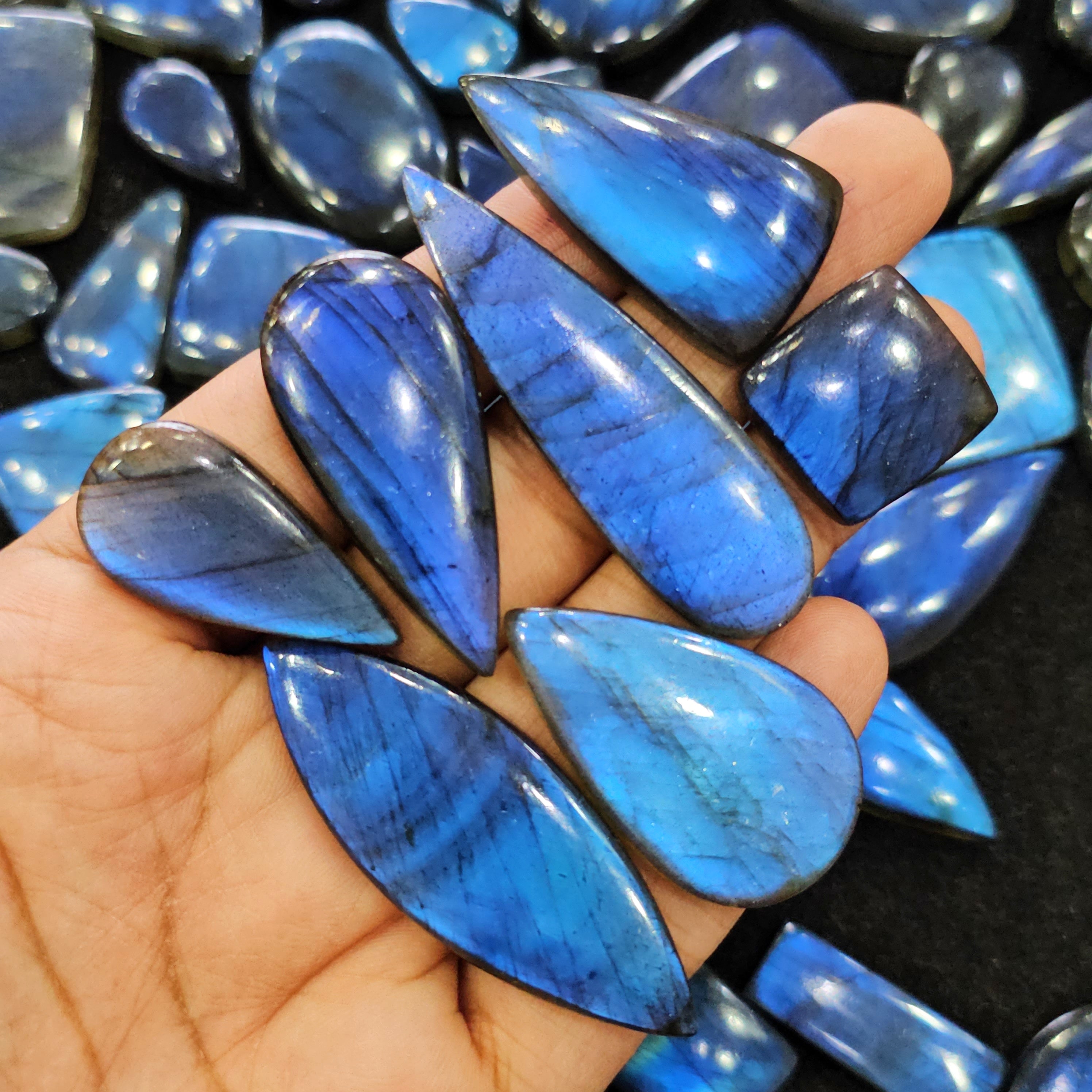 500 Grams Natural Deepest Blue Labradorite | 20–50mm | 50–60Pcs - The LabradoriteKing