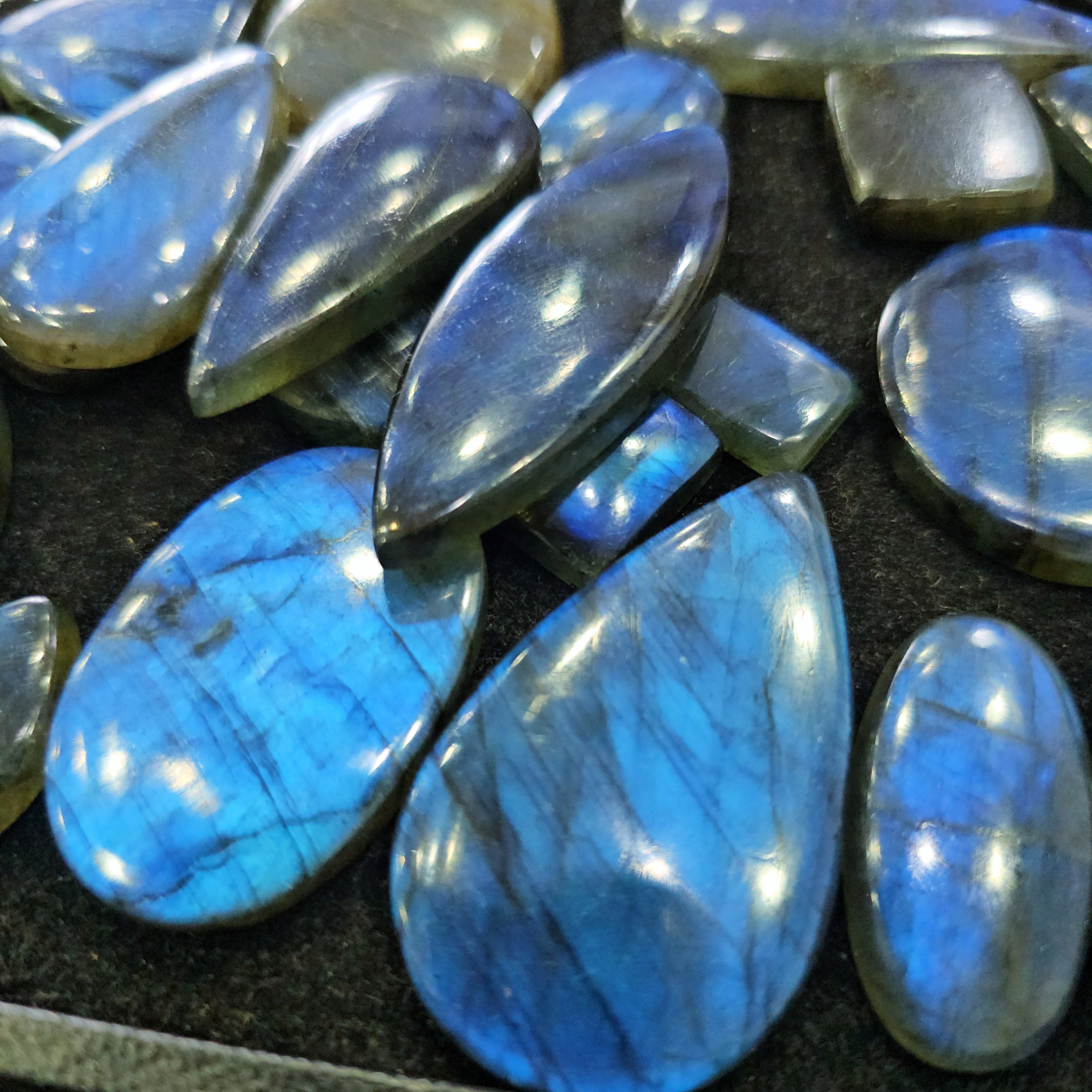 500 Grams Natural Deepest Blue Labradorite | 20–50mm | 50–60Pcs - The LabradoriteKing