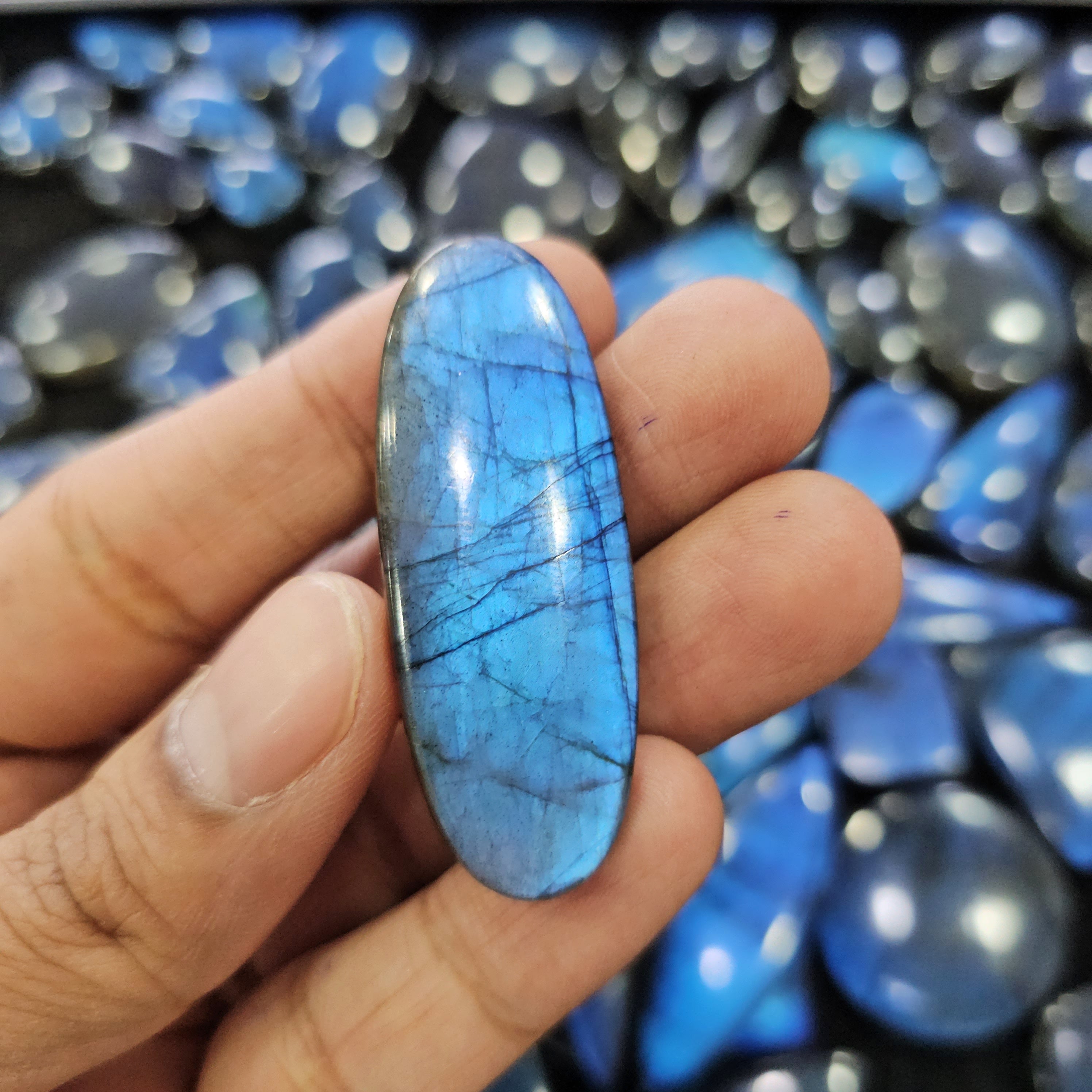 500 Grams Natural Deepest Blue Labradorite | 20–50mm | 50–60Pcs - The LabradoriteKing
