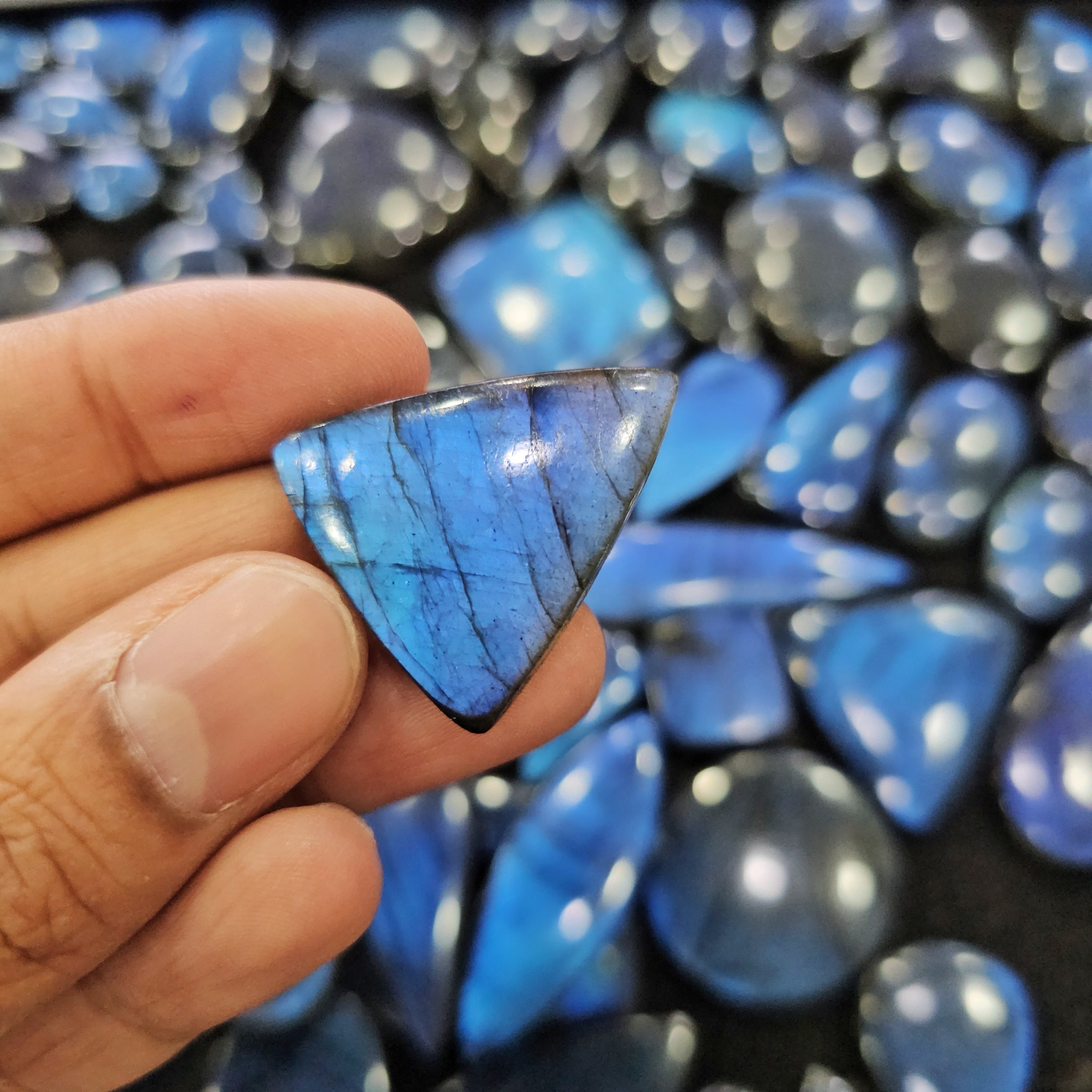 500 Grams Natural Deepest Blue Labradorite | 20–50mm | 50–60Pcs - The LabradoriteKing