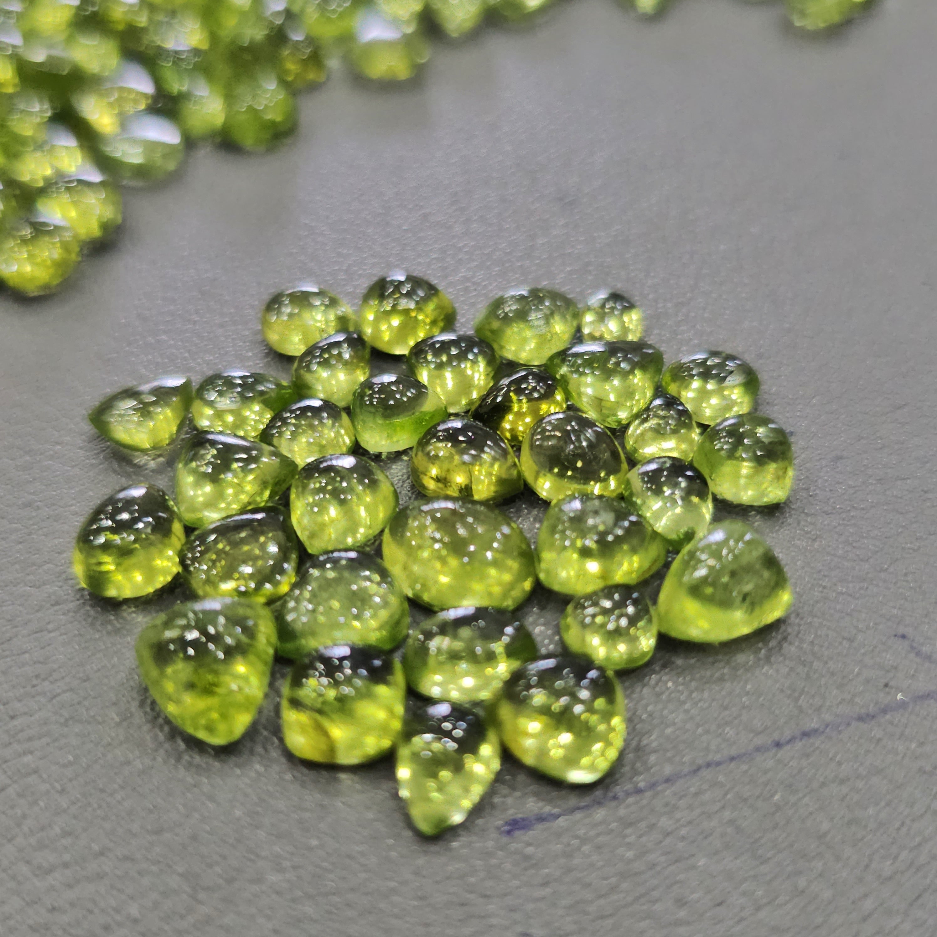 100cts of Natural Peridot Cabochons | 5–10mm | 70–80 Pcs - The LabradoriteKing