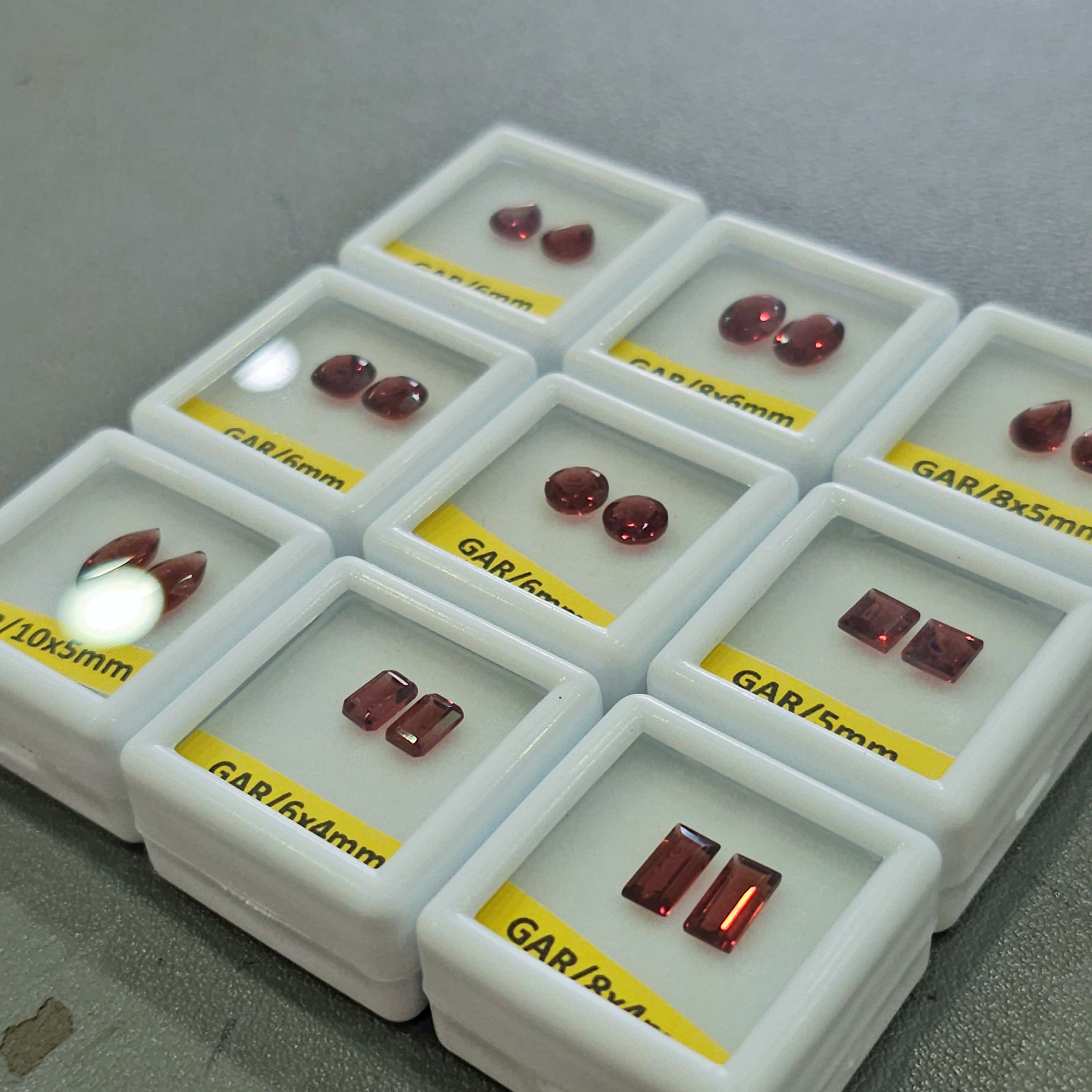 9 Sets of Red Rose Garnets Pair | 5-10mm | With boxes | Top Quality - The LabradoriteKing