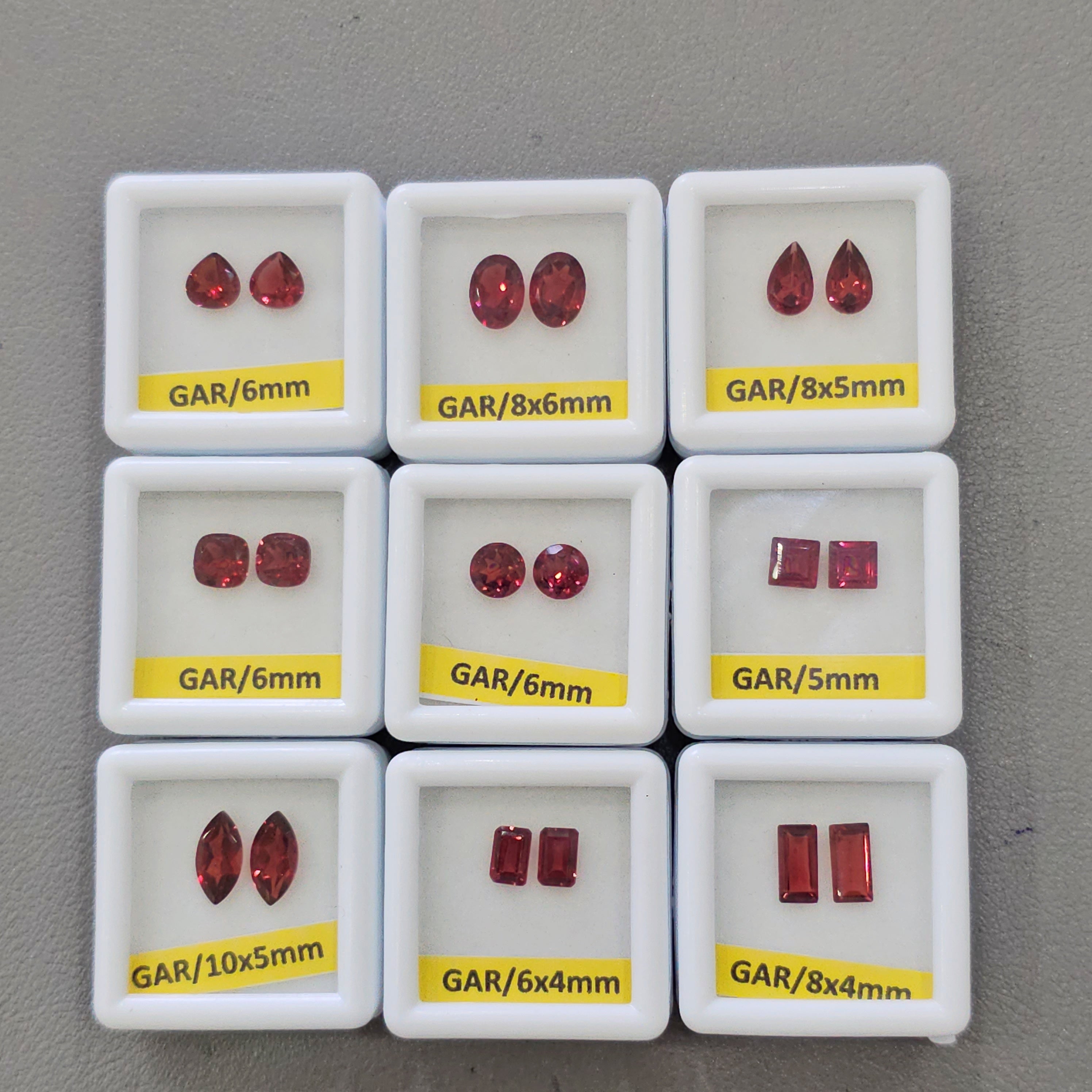9 Sets of Red Rose Garnets Pair | 5-10mm | With boxes | Top Quality - The LabradoriteKing