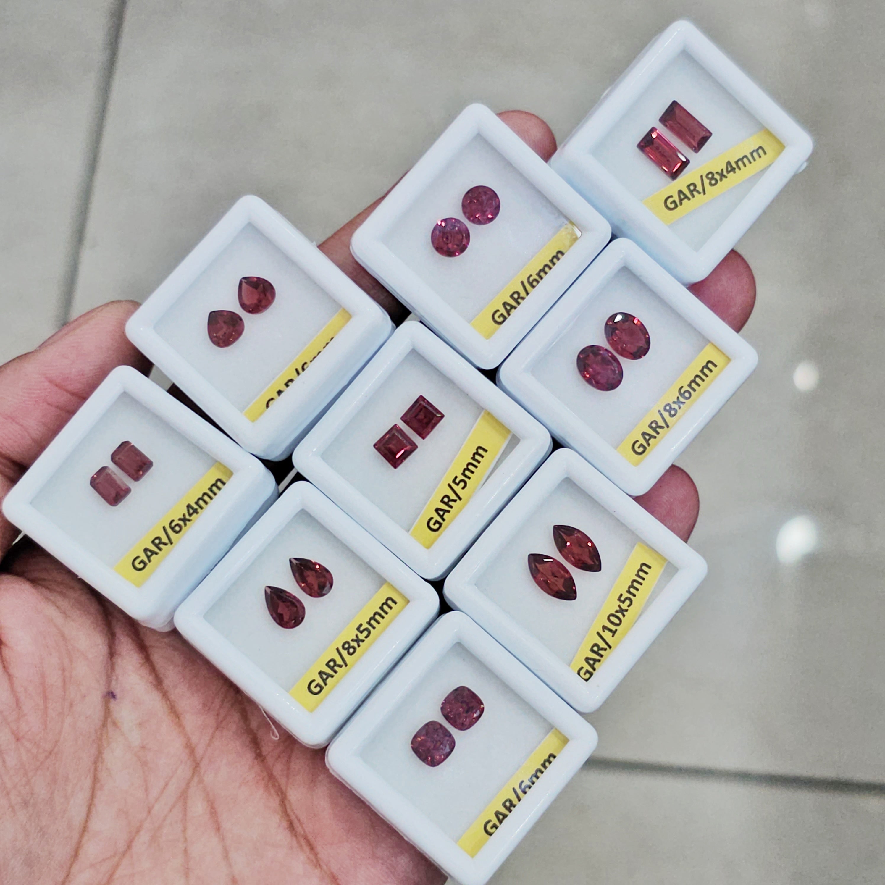 9 Sets of Red Rose Garnets Pair | 5-10mm | With boxes | Top Quality - The LabradoriteKing