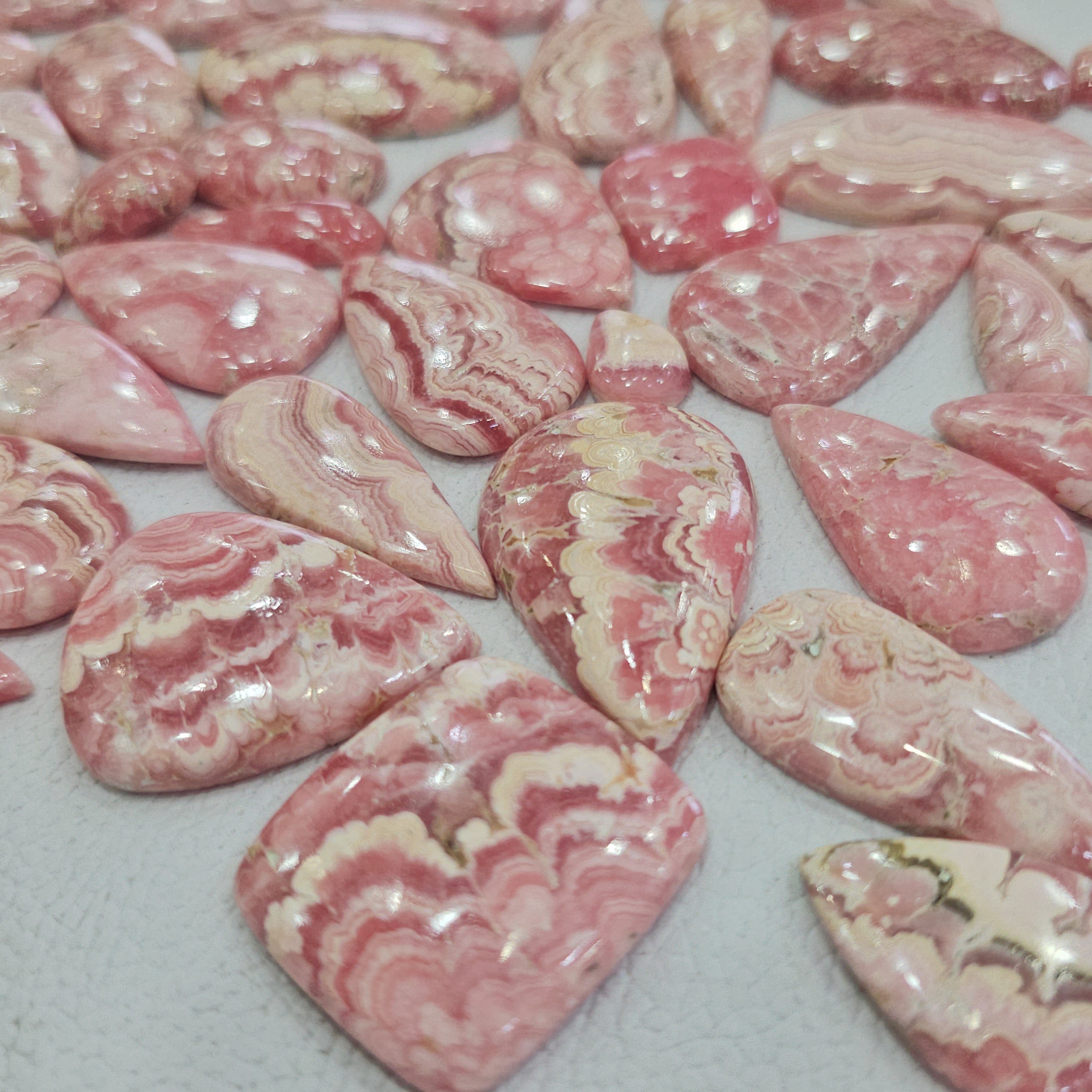 100 Grams Natural Rhodochrosite Gemstones | 15–45mm | 15–20 Pcs | Top Quality - The LabradoriteKing