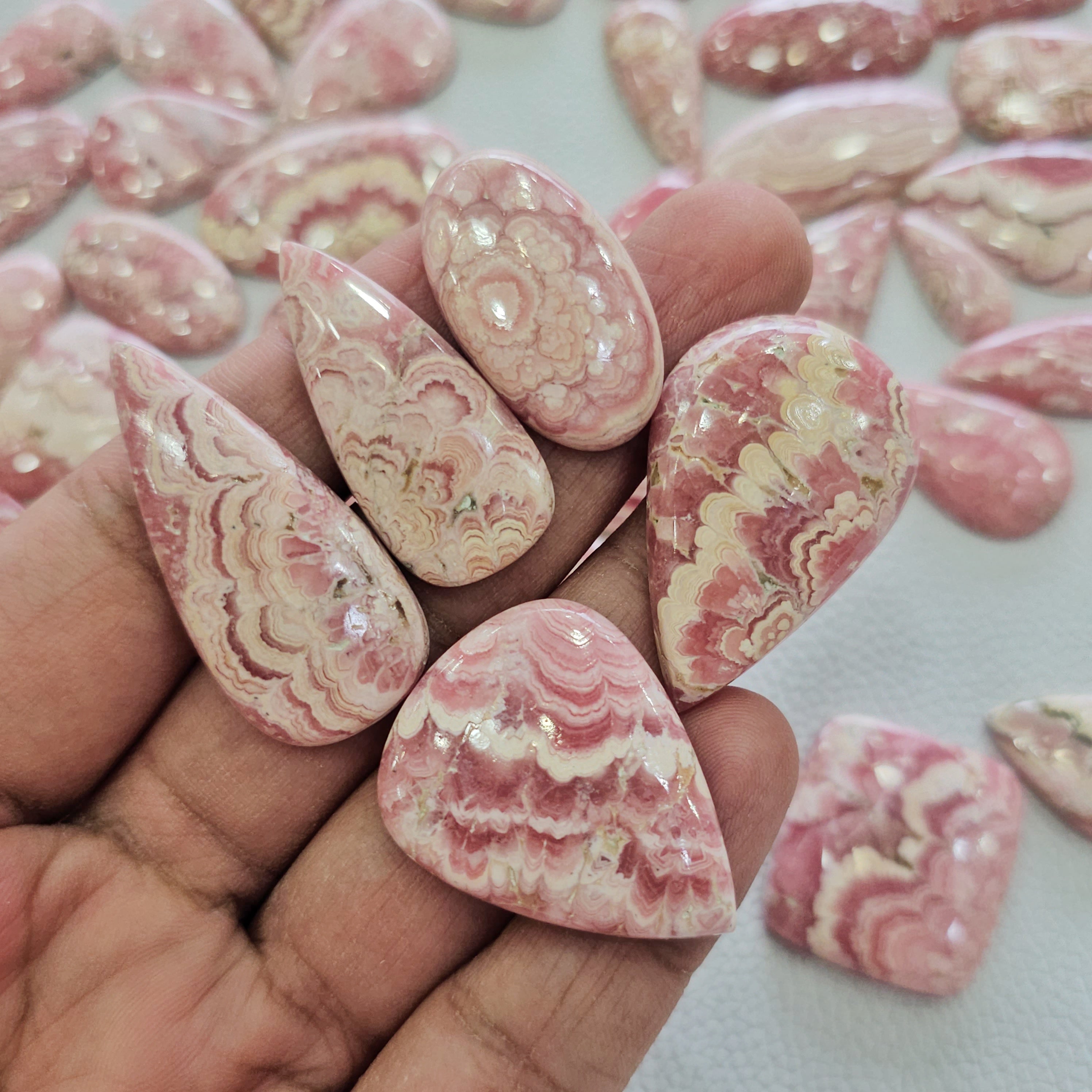 100 Grams Natural Rhodochrosite Gemstones | 15–45mm | 15–20 Pcs | Top Quality - The LabradoriteKing