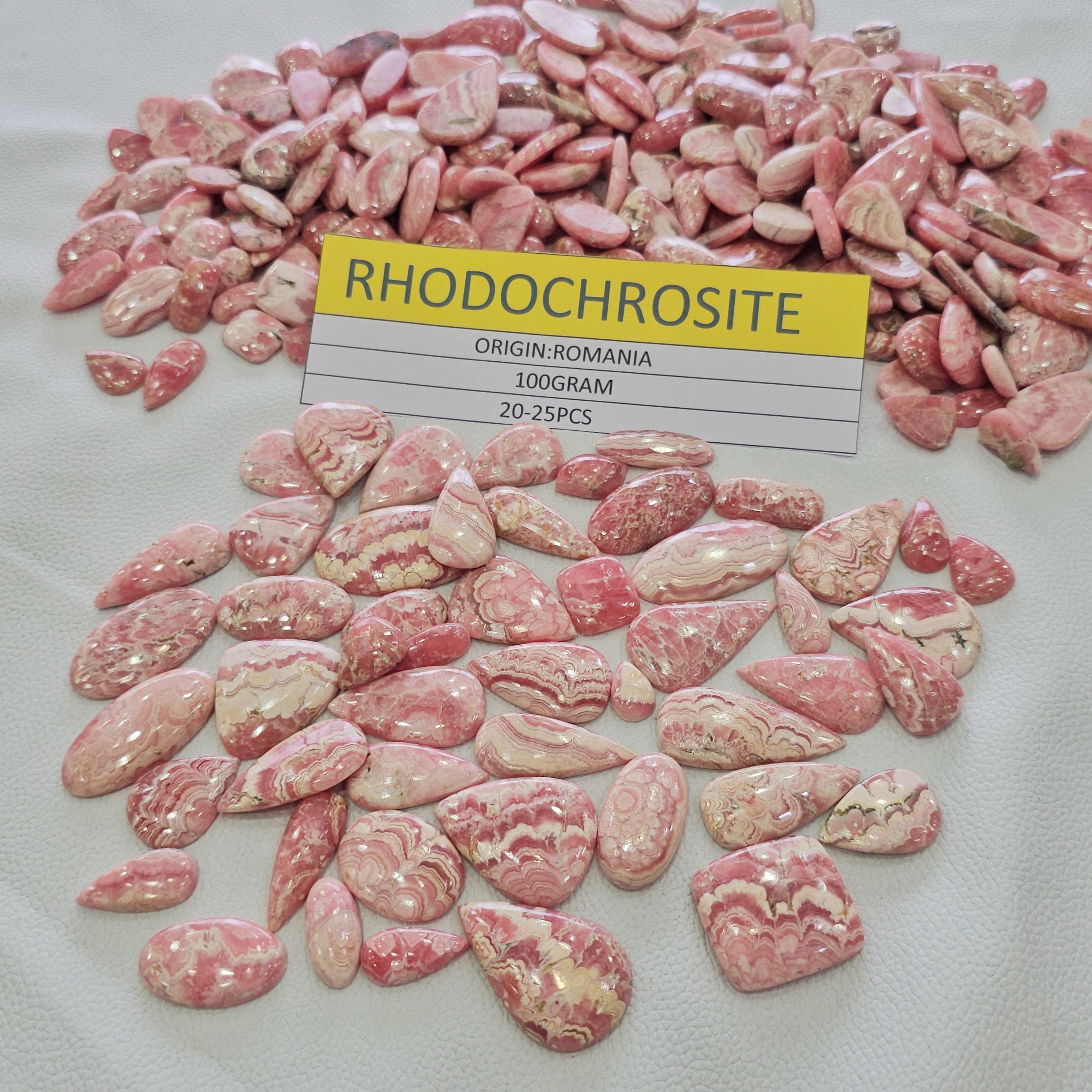 100 Grams Natural Rhodochrosite Gemstones | 15–45mm | 15–20 Pcs | Top Quality - The LabradoriteKing