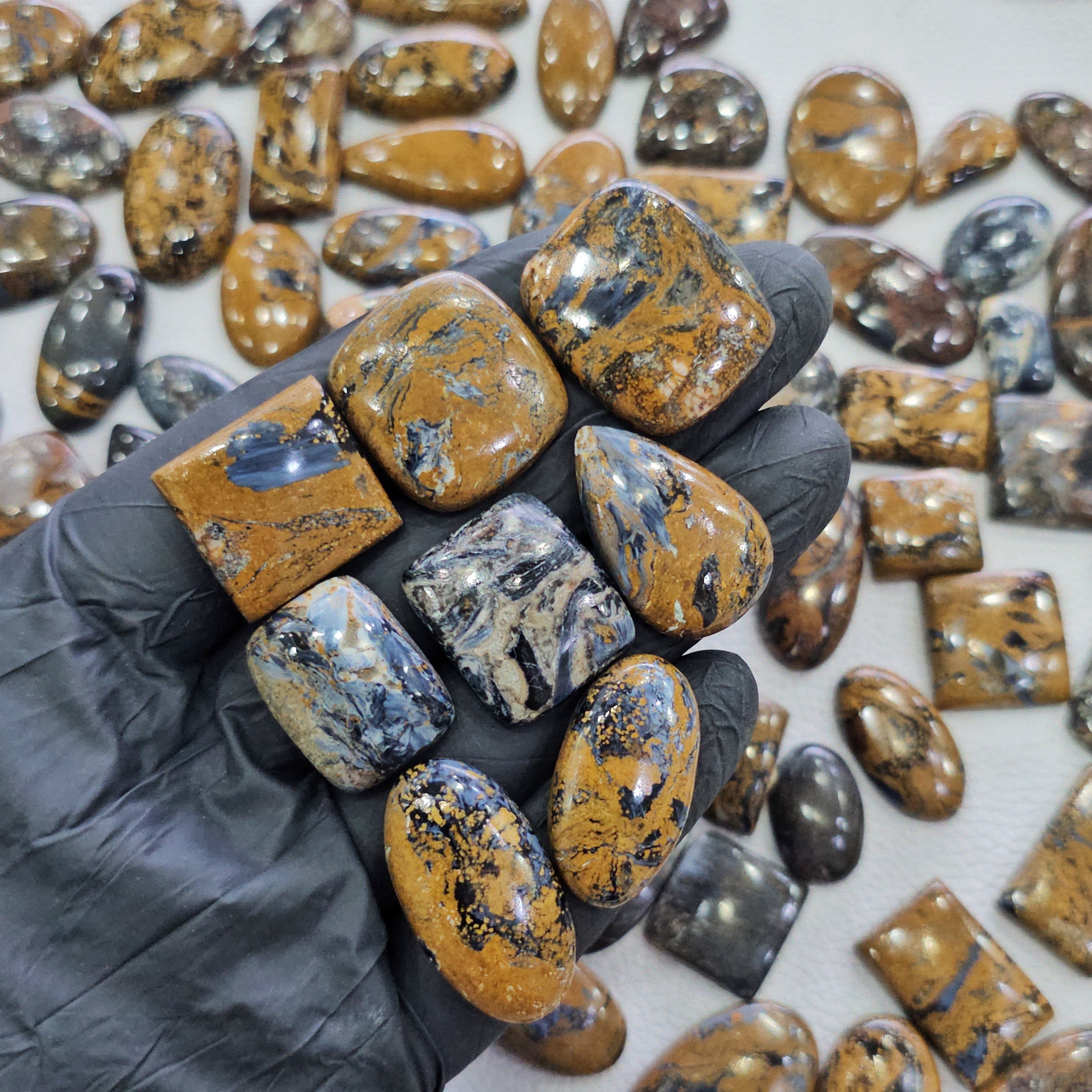 100 Grams Natural Pietersite with Blue Sheen Gemstones | 15–40mm | 20–25 Pcs | Mixed Shapes - The LabradoriteKing