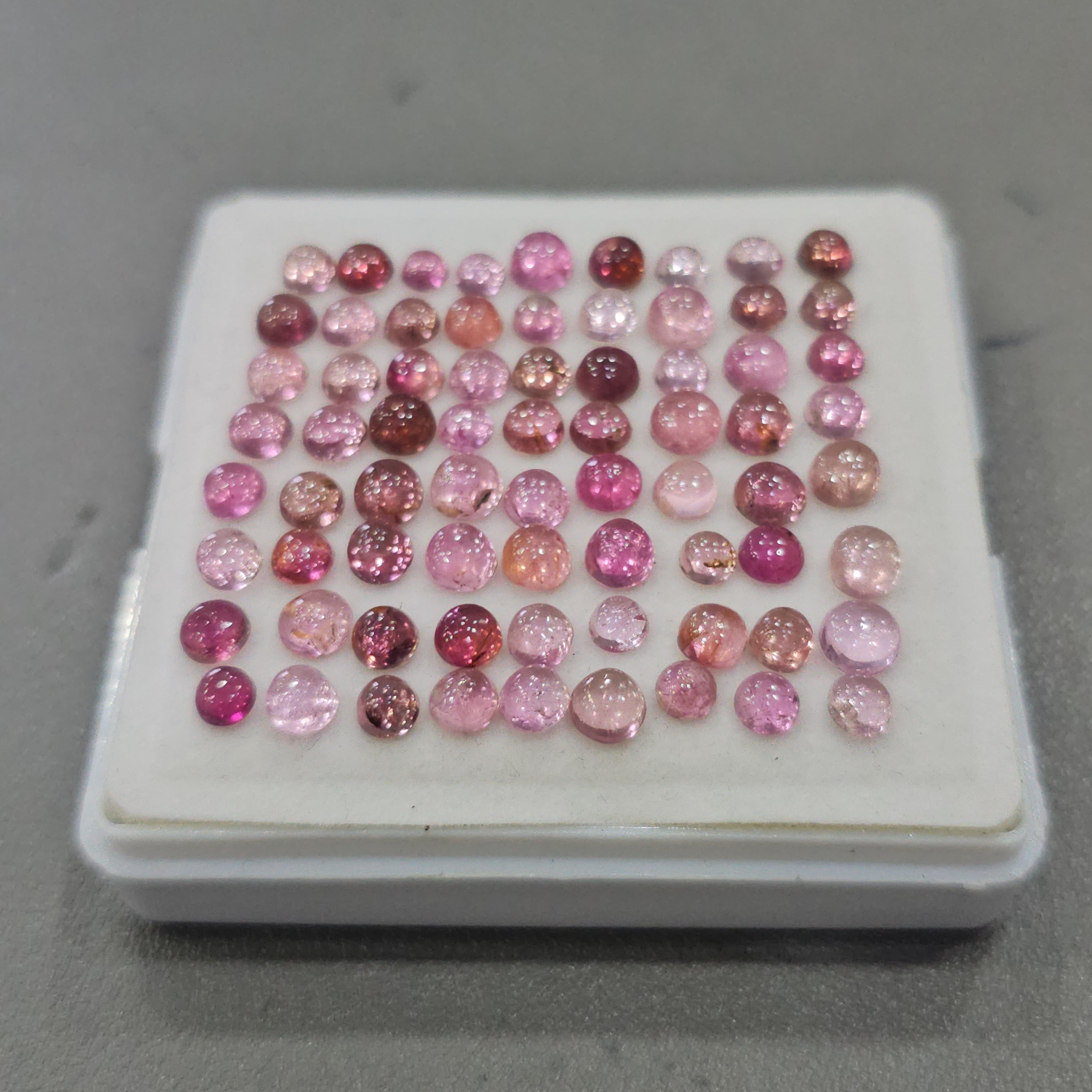 72 Pcs Natural Multi Tourmaline Cabochon | Mix | Size: 4-5mm - The LabradoriteKing