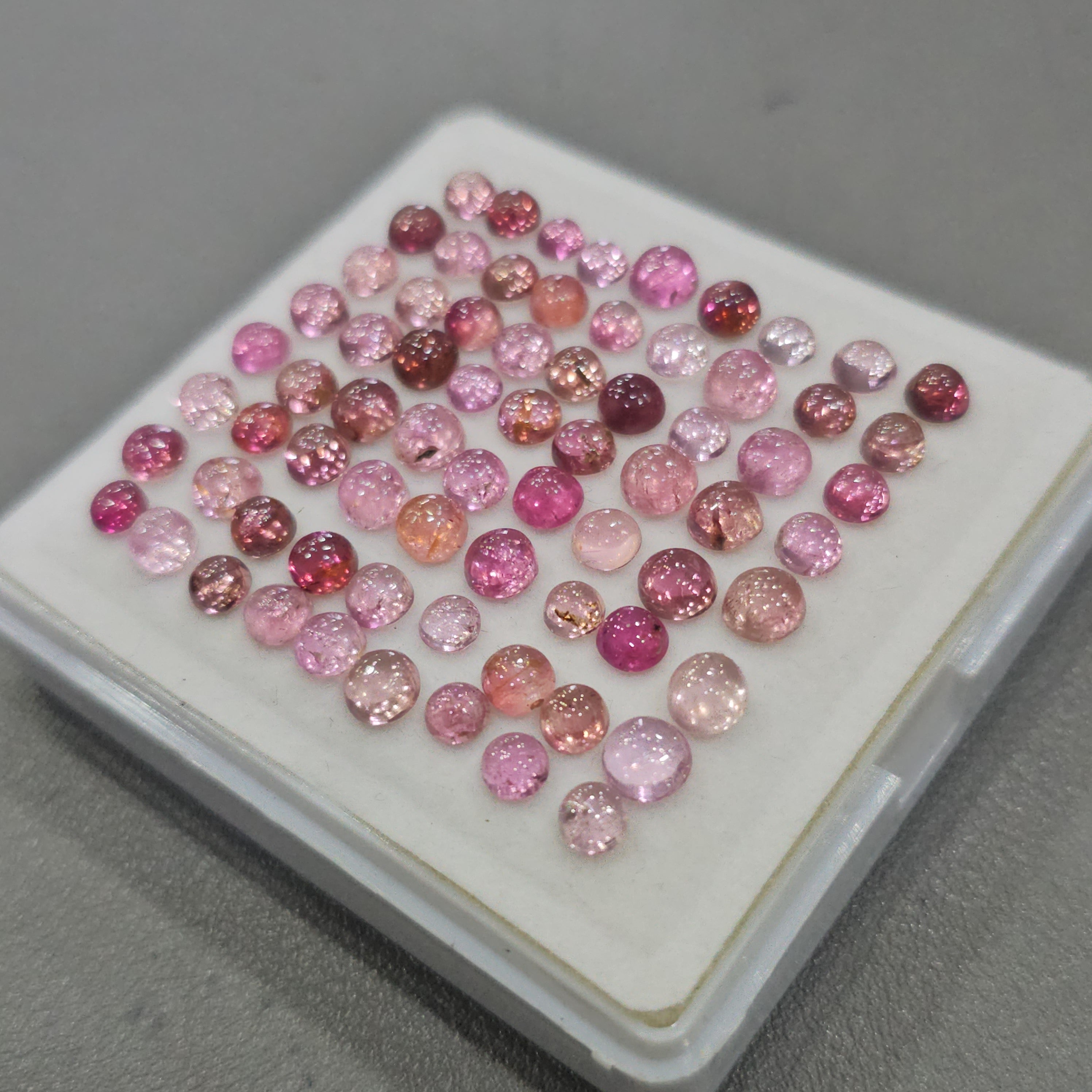 72 Pcs Natural Multi Tourmaline Cabochon | Mix | Size: 4-5mm - The LabradoriteKing