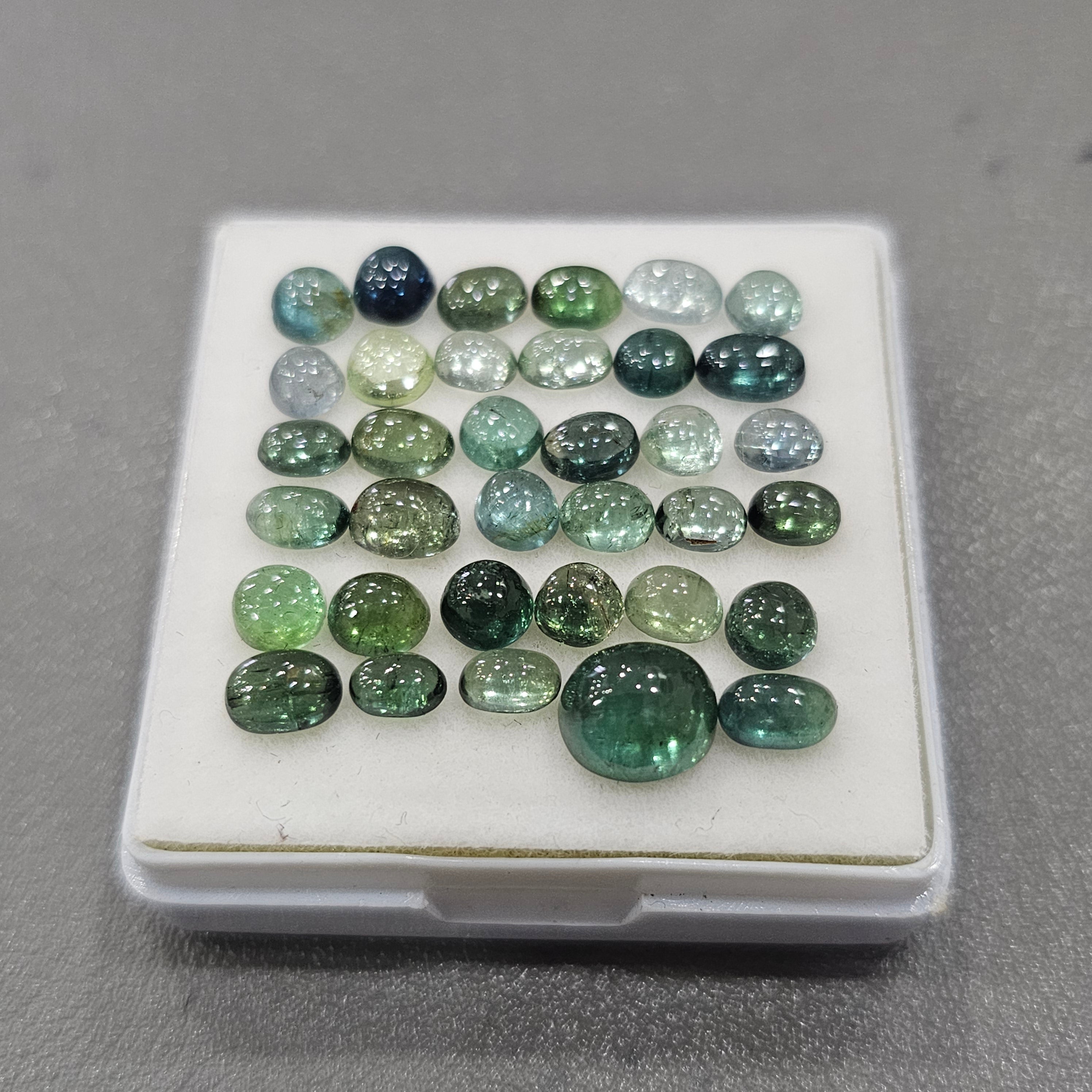 35 Pcs Natural Multi Tourmaline Cabochon | Mix | Size: 4-8mm - The LabradoriteKing
