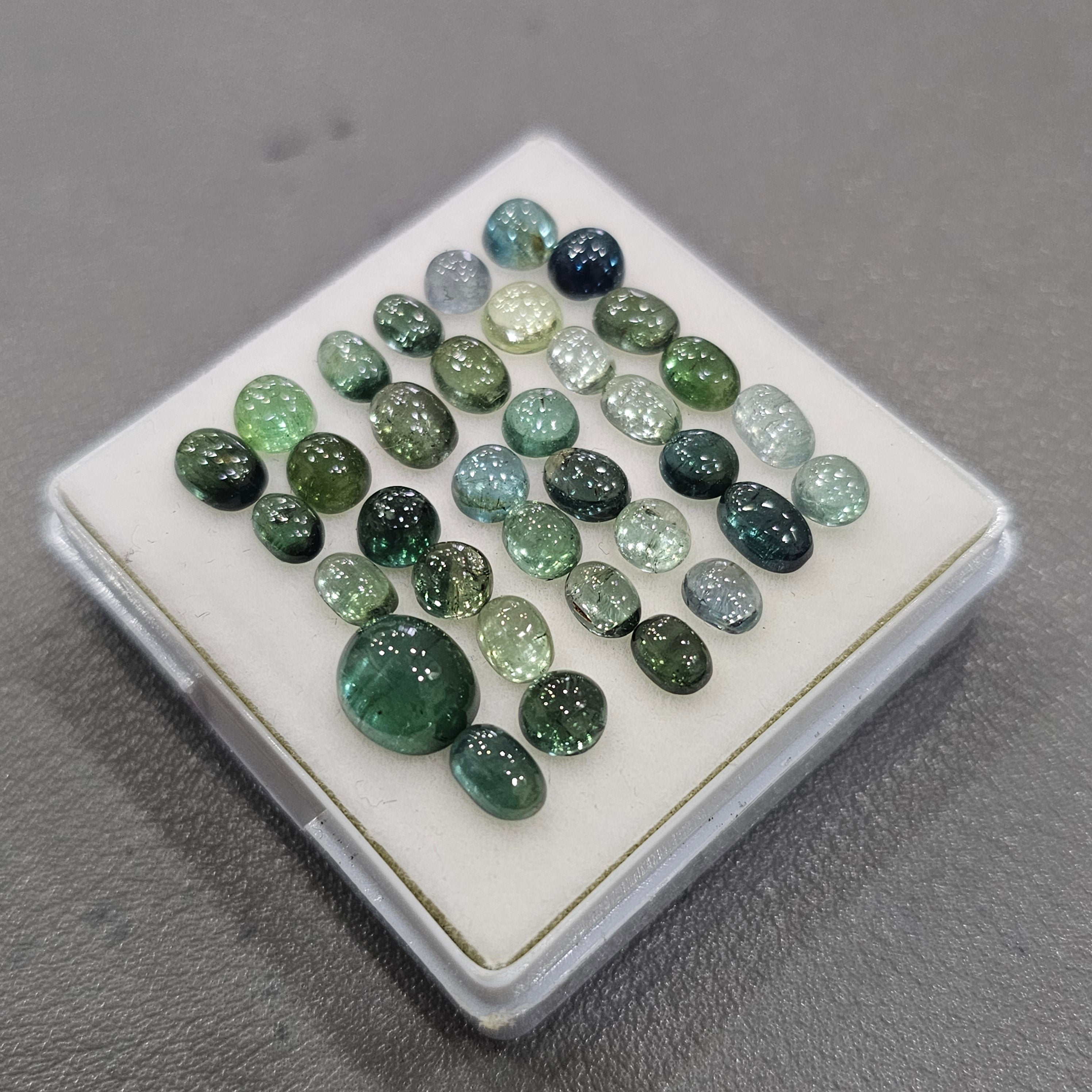 35 Pcs Natural Multi Tourmaline Cabochon | Mix | Size: 4-8mm - The LabradoriteKing